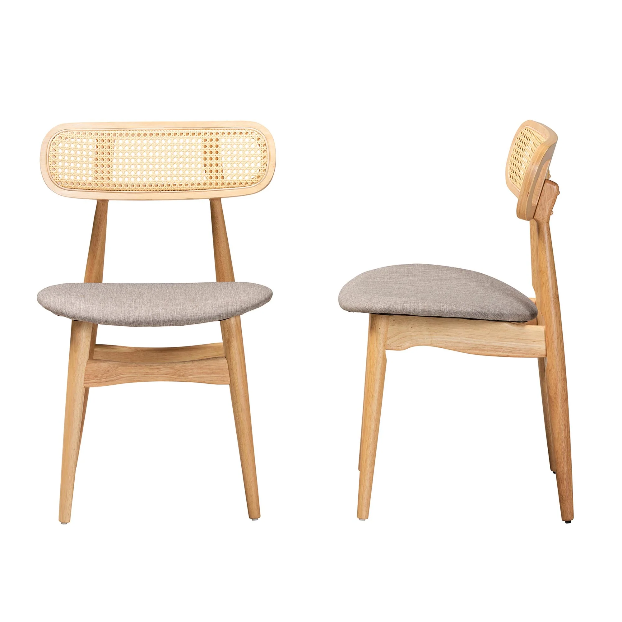 Baxton Studio Tarana Mid-Century Modern Grey Fabric and Walnut Brown Finished Wood 2-Piece Dining Chair Set - Image 13