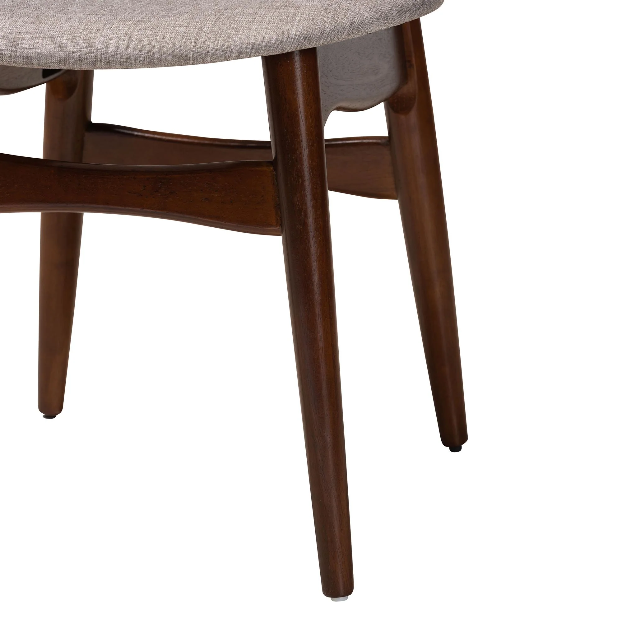 Baxton Studio Tarana Mid-Century Modern Grey Fabric and Walnut Brown Finished Wood 5-Piece Dining Set - Image 7