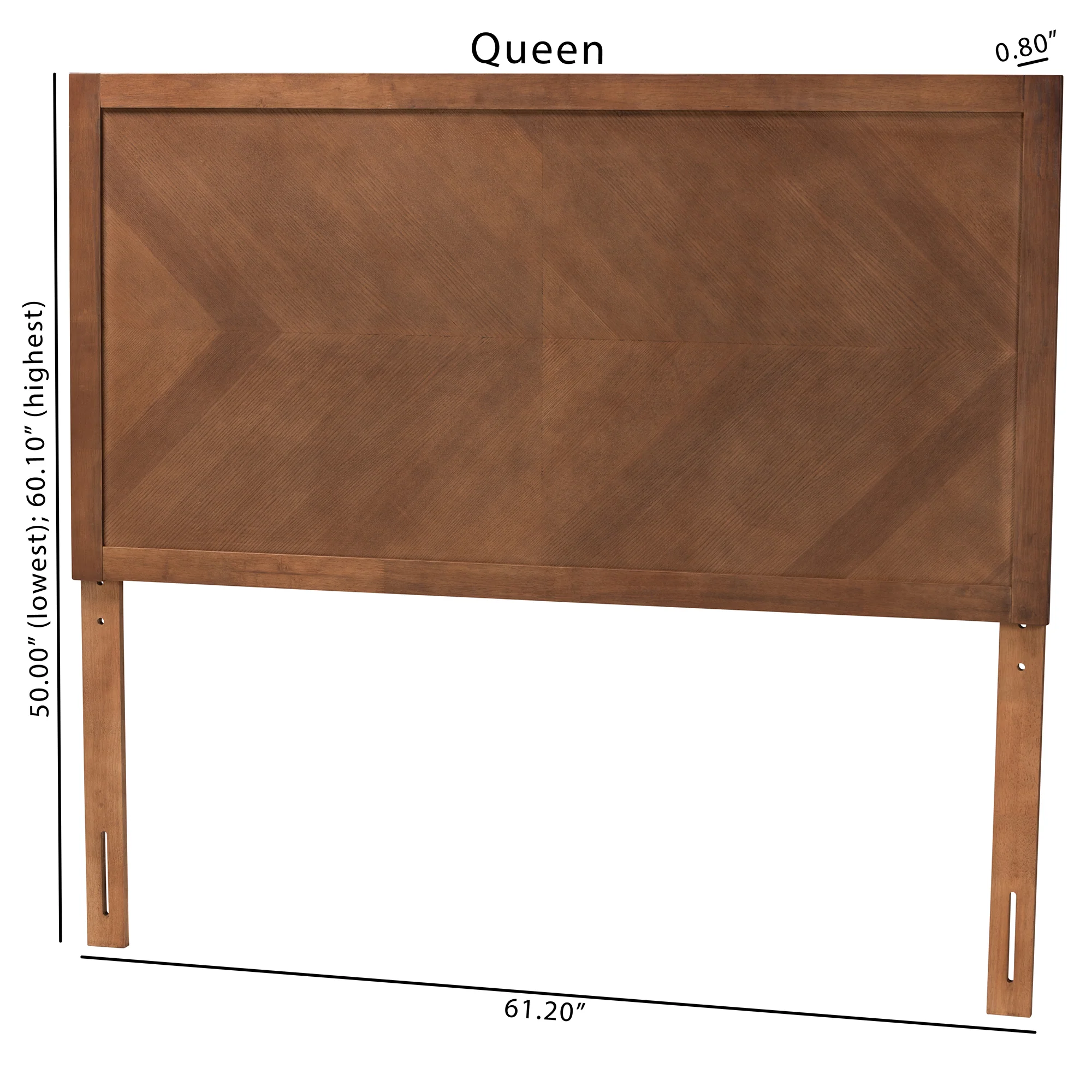 Baxton Studio Terrian Classic and Traditional Ash Walnut Finished Wood Queen Size Headboard - Image 8