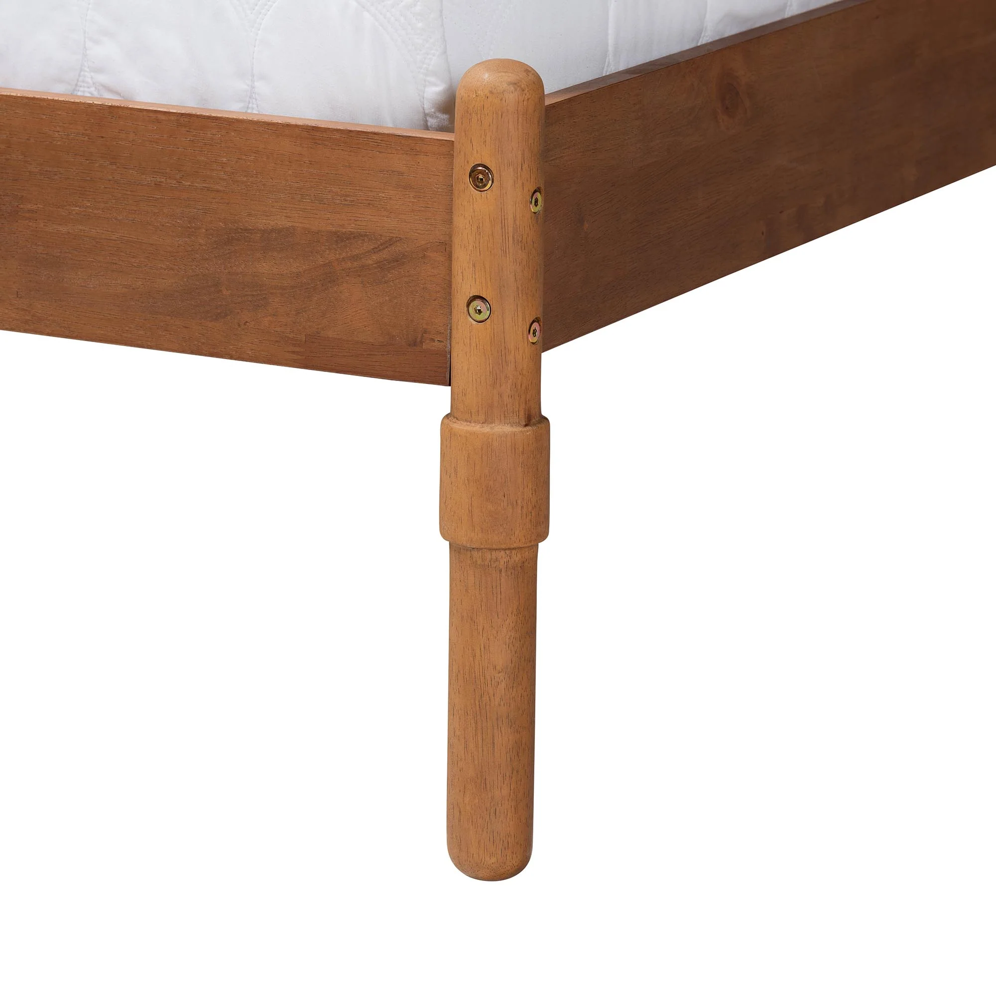 Baxton Studio Thatcher Mid-Century Modern Walnut Brown Finished Wood Queen Size Platform Bed with Woven Rattan - Image 8