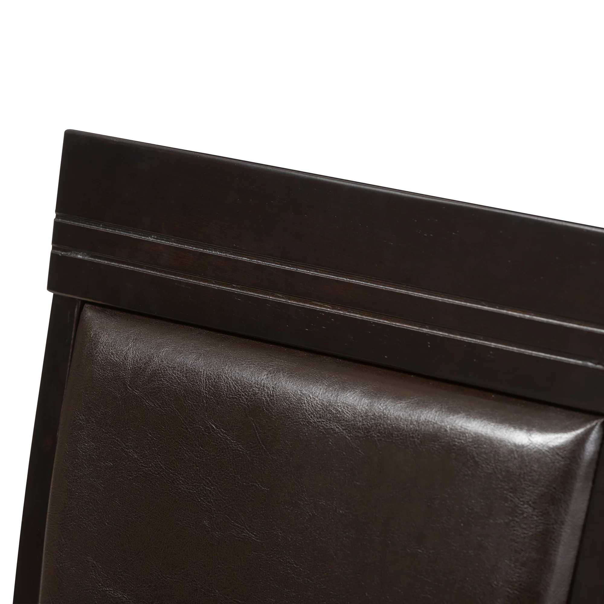 Baxton Studio Thea Modern and Contemporary Dark Brown Faux Leather Upholstered Dining Chair (Set of 2) - Image 5