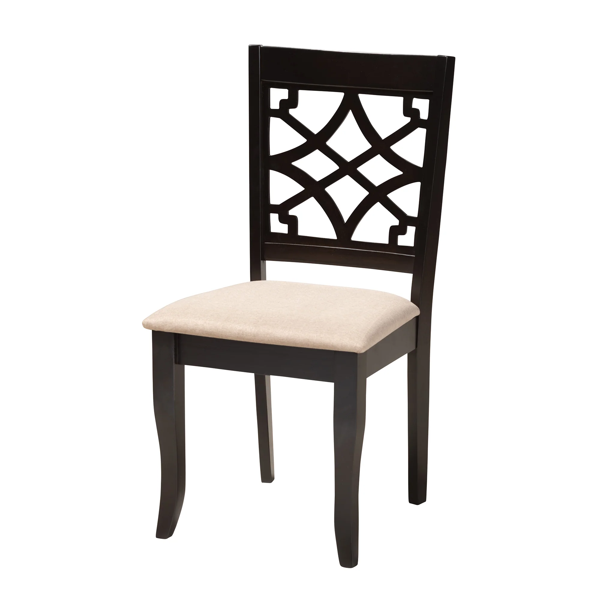 Baxton Studio Thea Modern Beige Fabric and Dark Brown Finished Wood 5-Piece Dining Set - Image 7