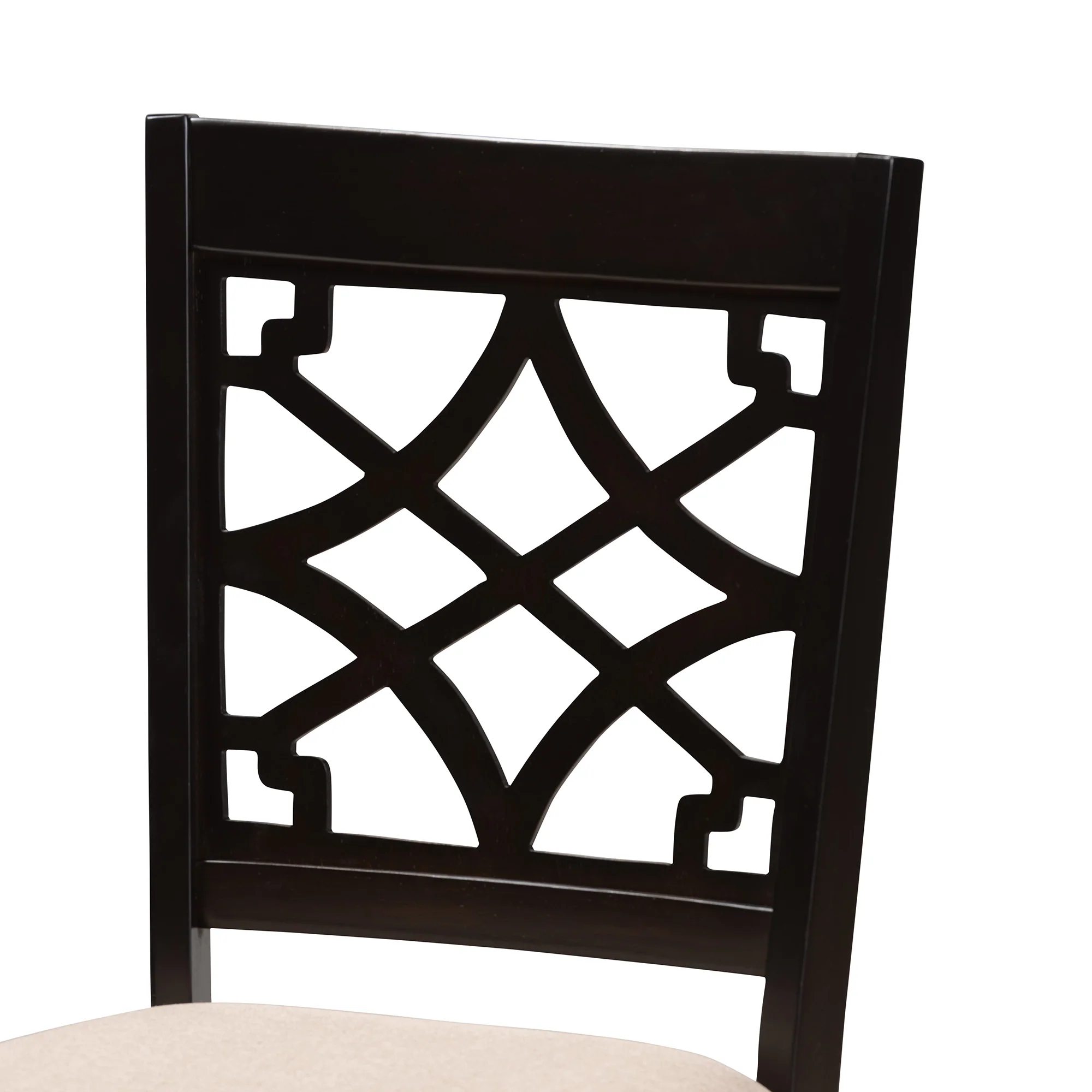 Baxton Studio Thea Modern Beige Fabric and Dark Brown Finished Wood 5-Piece Dining Set - Image 8