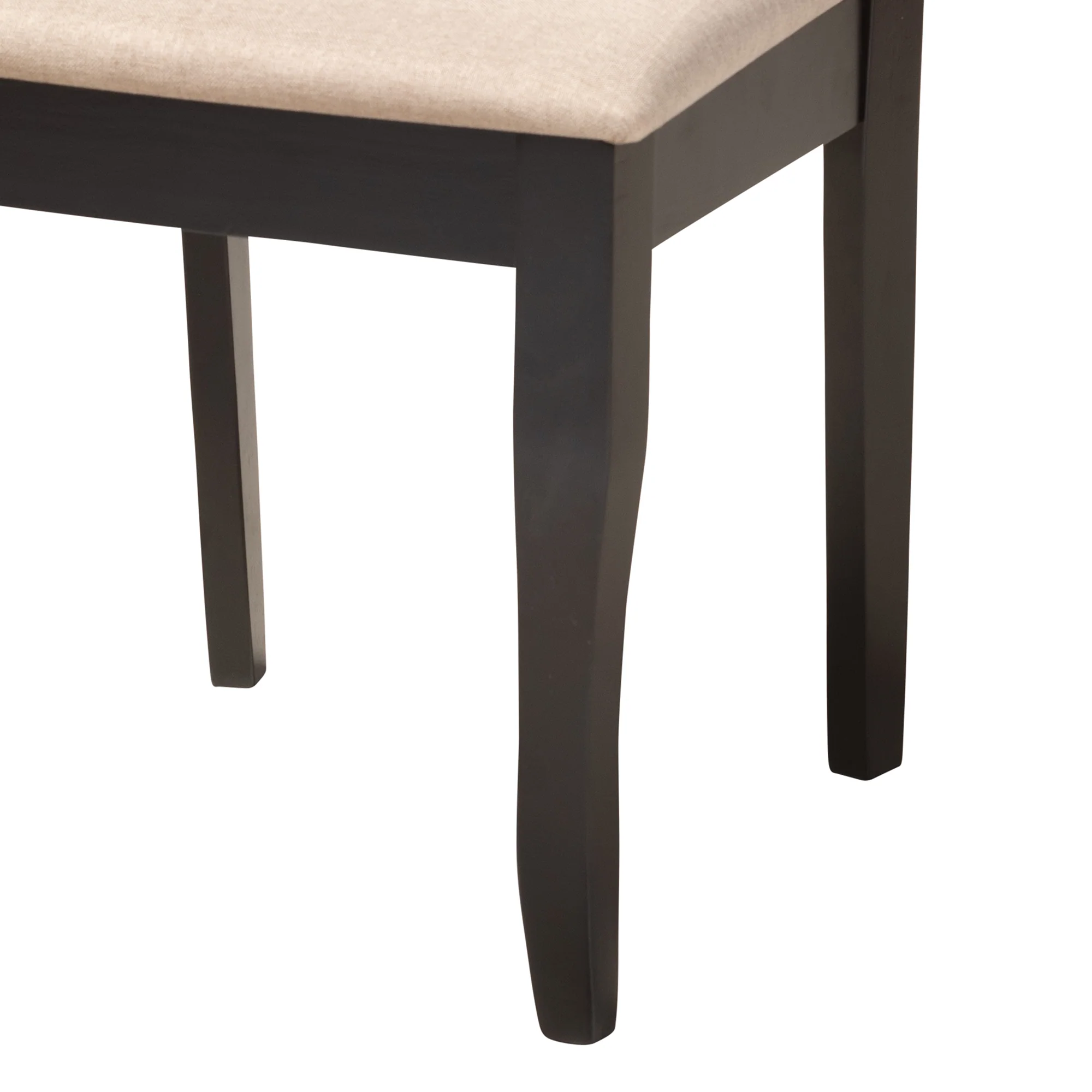Baxton Studio Thea Modern Beige Fabric and Dark Brown Finished Wood 5-Piece Dining Set - Image 9