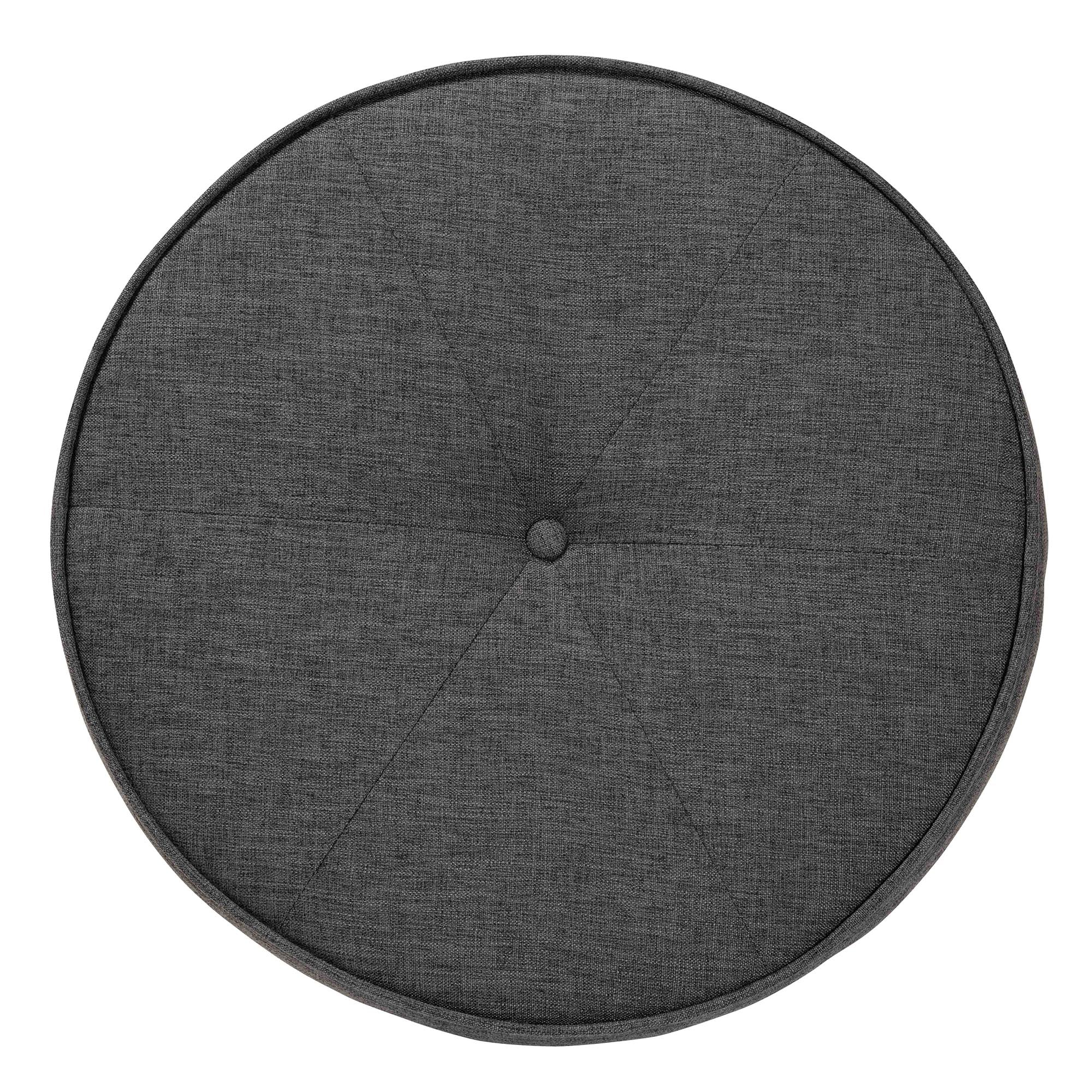 Baxton Studio Theo Japandi Dark Grey Fabric and Walnut Brown Finished Wood Ottoman Footstool - Image 5