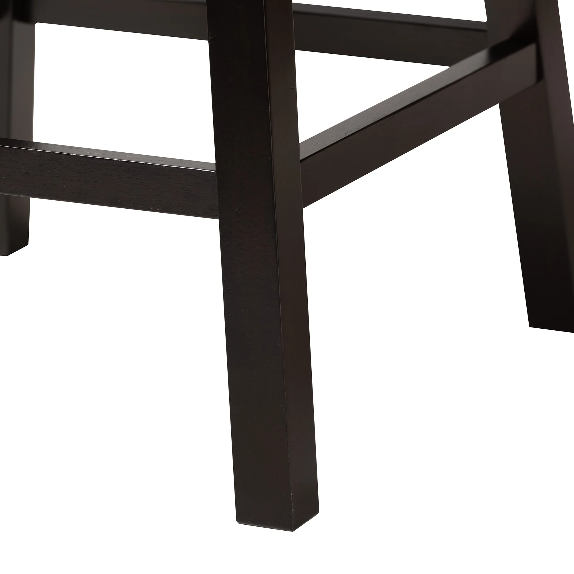 Baxton Studio Theron Mid-Century Transitional Black Faux Leather and Espresso Brown Finished Wood 2-Piece Swivel Counter Stool Set - Image 8