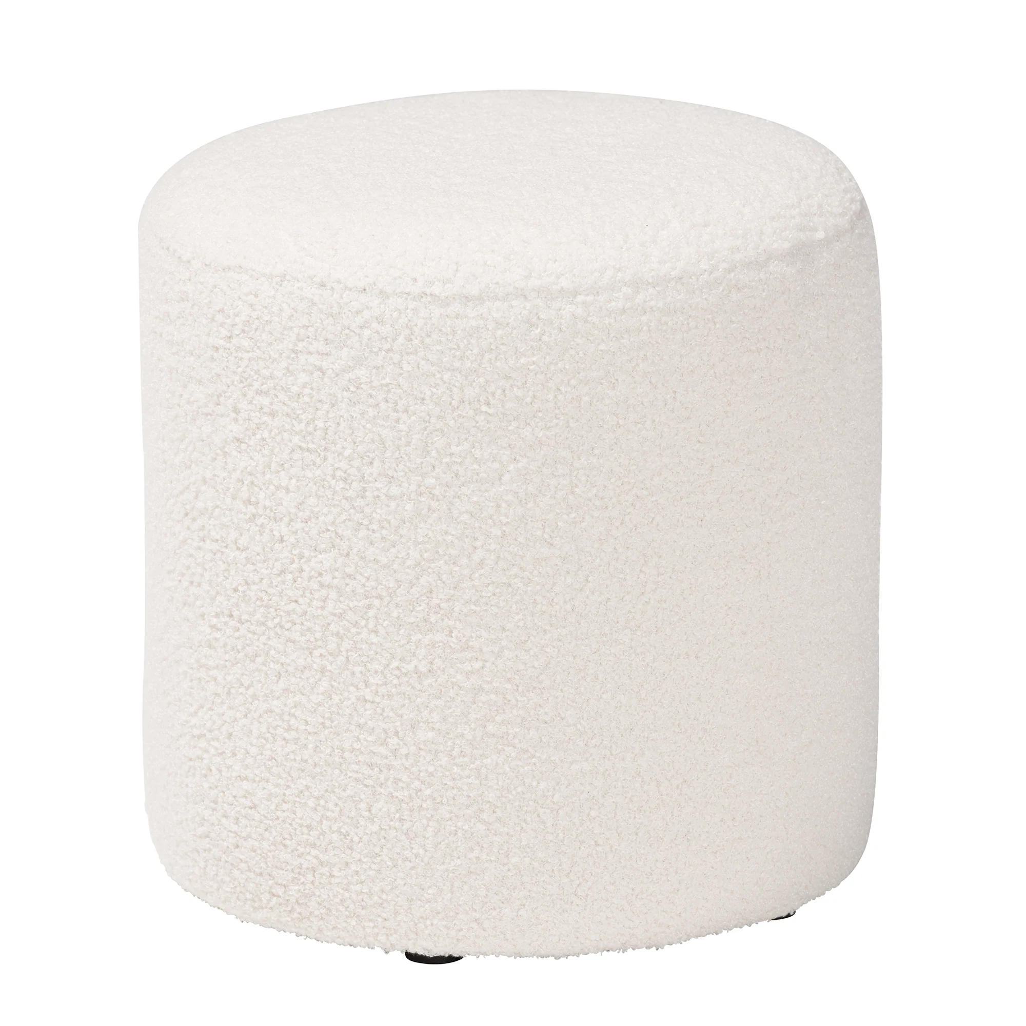 Baxton Studio Tori Modern and Contemporary Ivory Boucle Upholstered Ottoman - Image 2