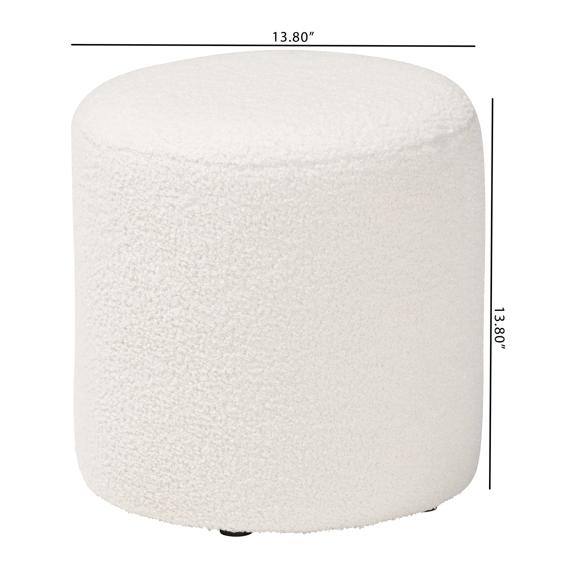 Baxton Studio Tori Modern and Contemporary Ivory Boucle Upholstered Ottoman - Image 6