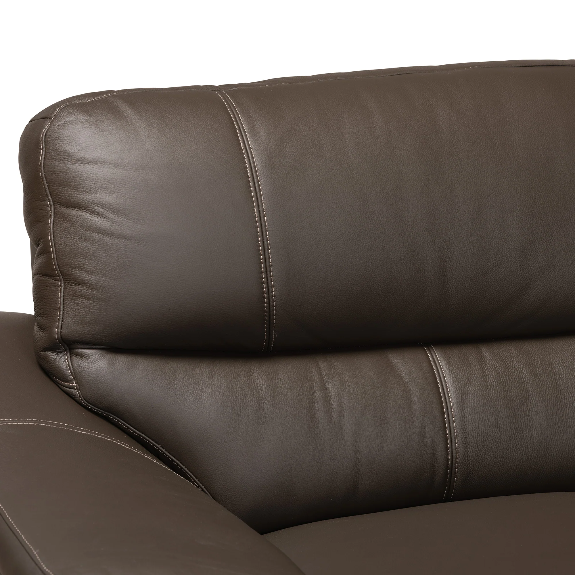 Baxton Studio Townsend Modern Brown Full Leather Sectional Sofa with Right Facing Chaise - Image 3