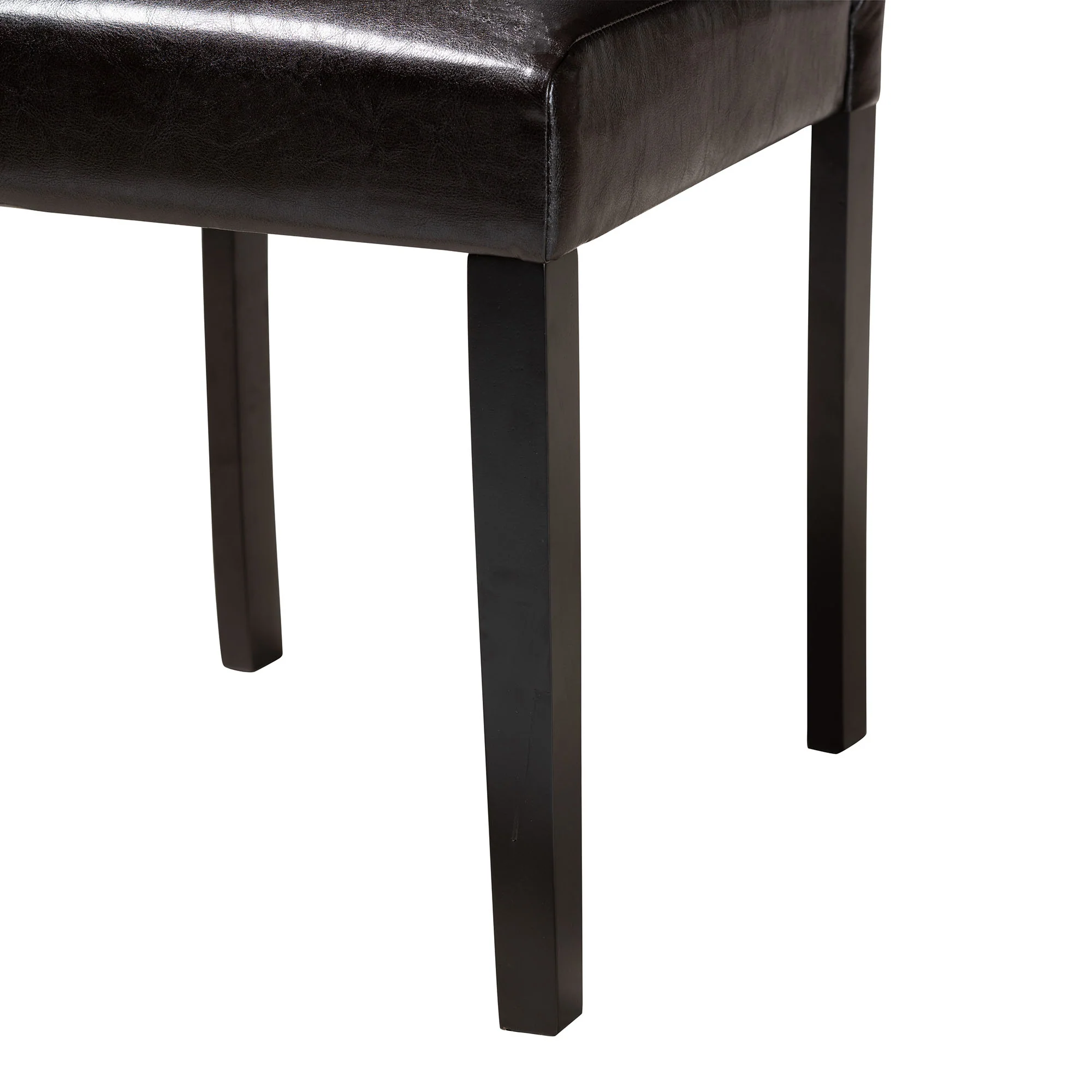 Baxton Studio Trine Modern Espresso Brown Faux Leather and Wood 5-Piece Dining Set - Image 9