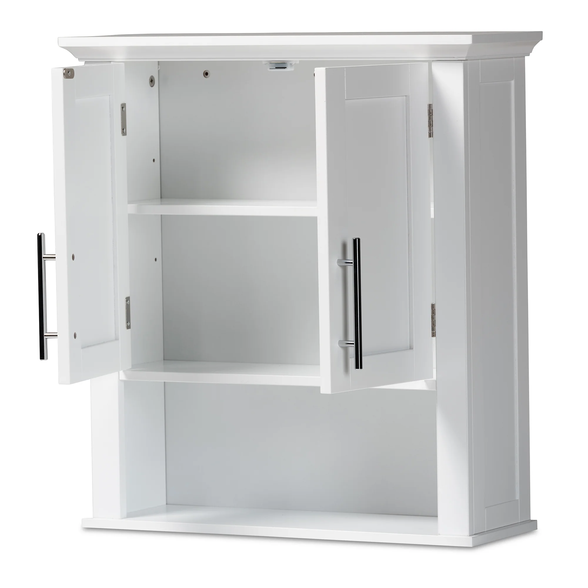 Baxton Studio Turner Modern and Contemporary White Finished Wood 2-Door Bathroom Wall Storage Cabinet - Image 3