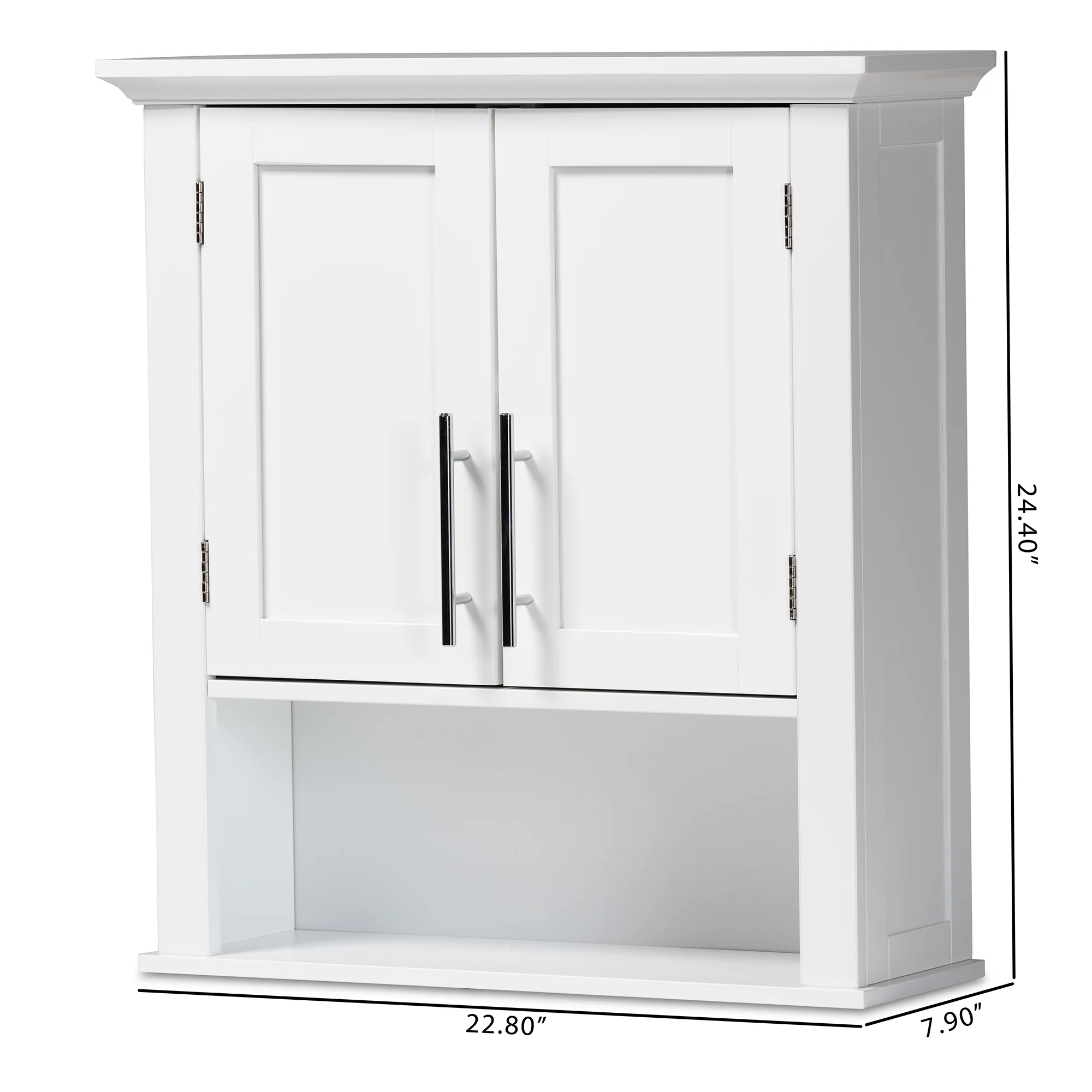 Baxton Studio Turner Modern and Contemporary White Finished Wood 2-Door Bathroom Wall Storage Cabinet - Image 6