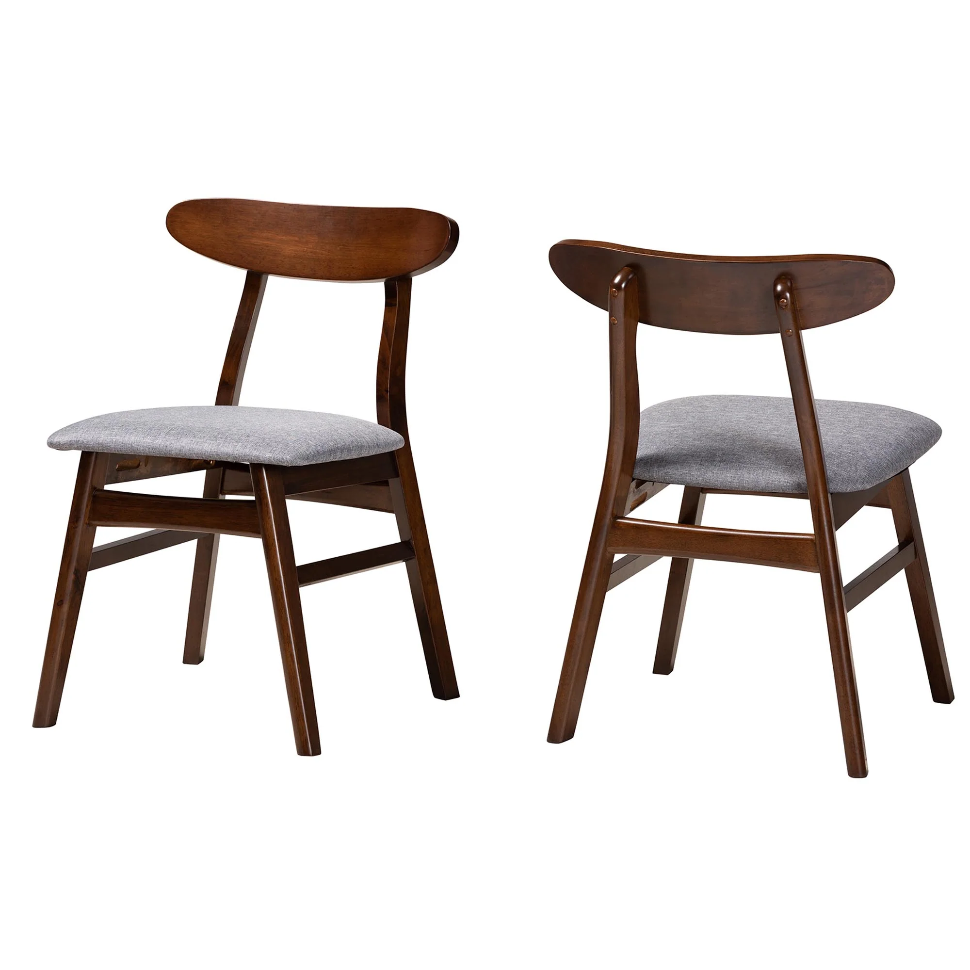 Baxton Studio Ulyana Mid-Century Grey Fabric and Natural Brown Finished Wood 2-Piece Dining Chair Set - Image 11