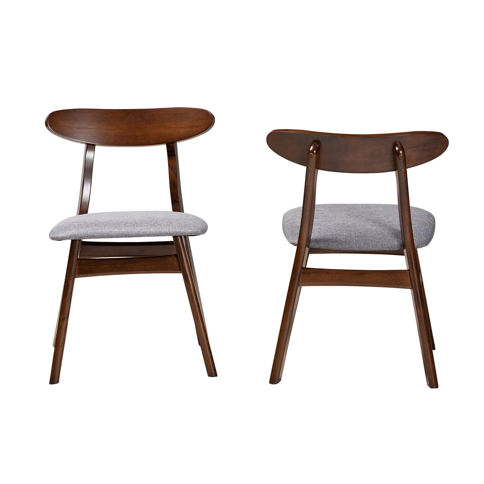 Baxton Studio Ulyana Mid-Century Grey Fabric and Natural Brown Finished Wood 2-Piece Dining Chair Set - Image 12