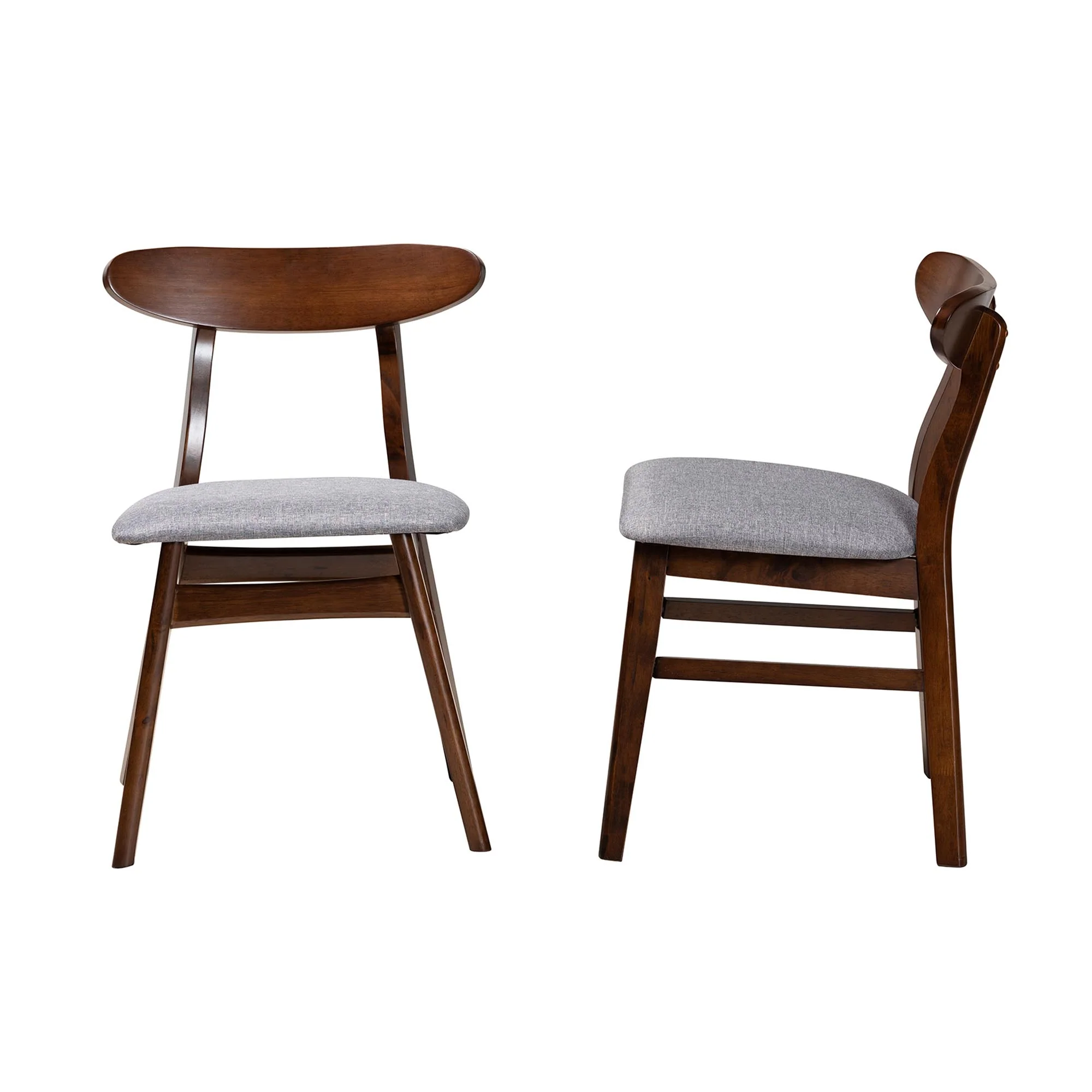 Baxton Studio Ulyana Mid-Century Grey Fabric and Natural Brown Finished Wood 2-Piece Dining Chair Set - Image 13