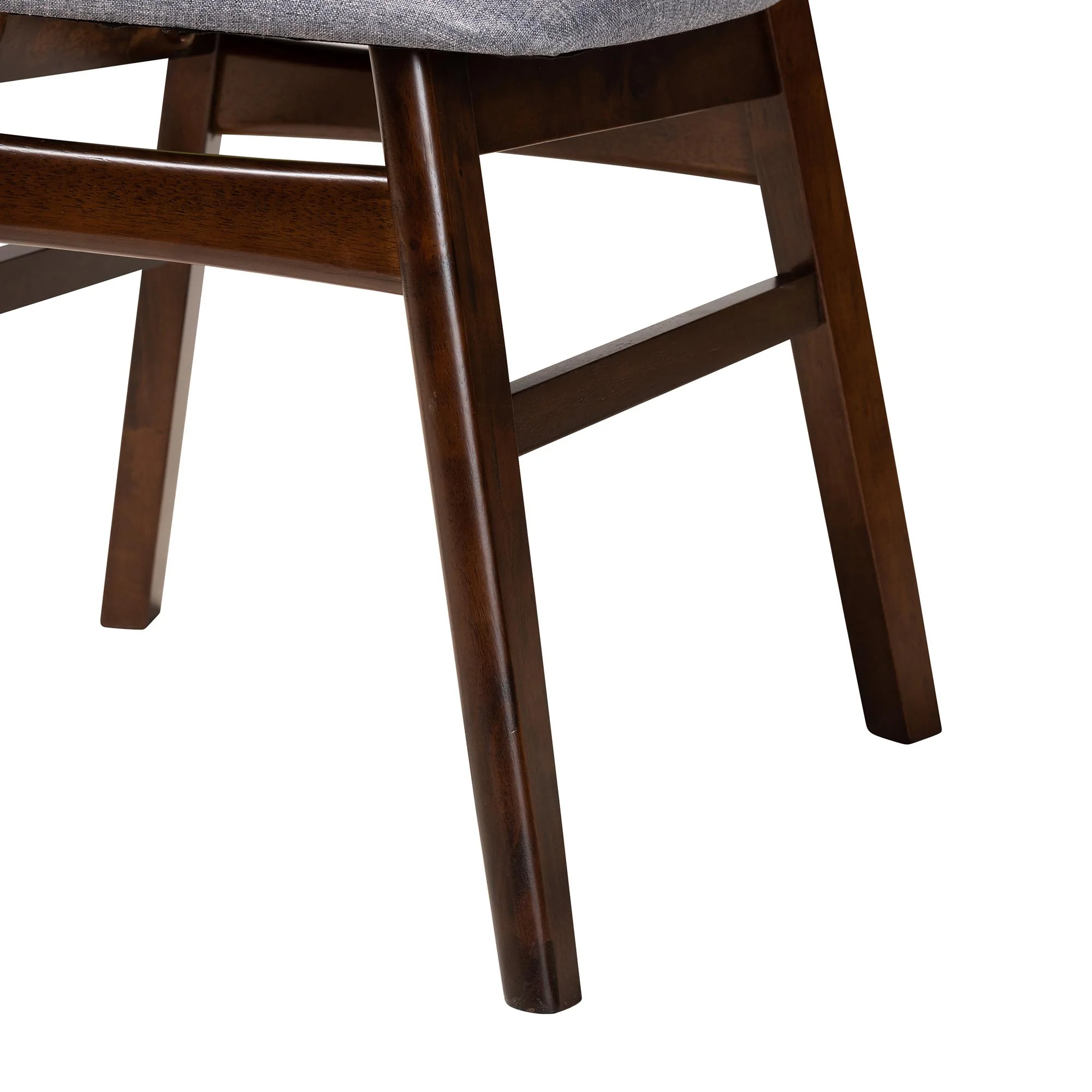Baxton Studio Ulyana Mid-Century Grey Fabric and Natural Brown Finished Wood 2-Piece Dining Chair Set - Image 15