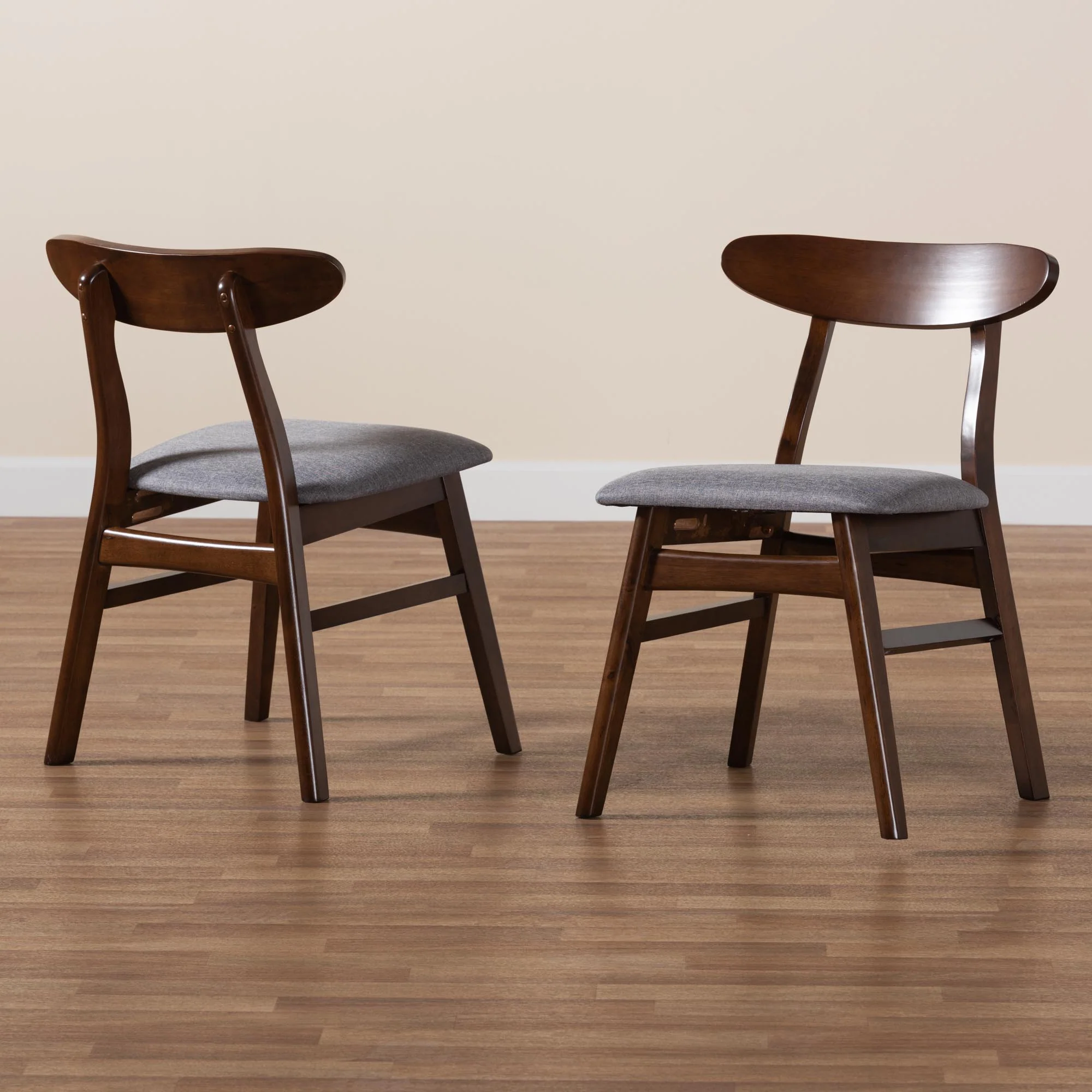 Baxton Studio Ulyana Mid-Century Grey Fabric and Natural Brown Finished Wood 2-Piece Dining Chair Set - Image 18