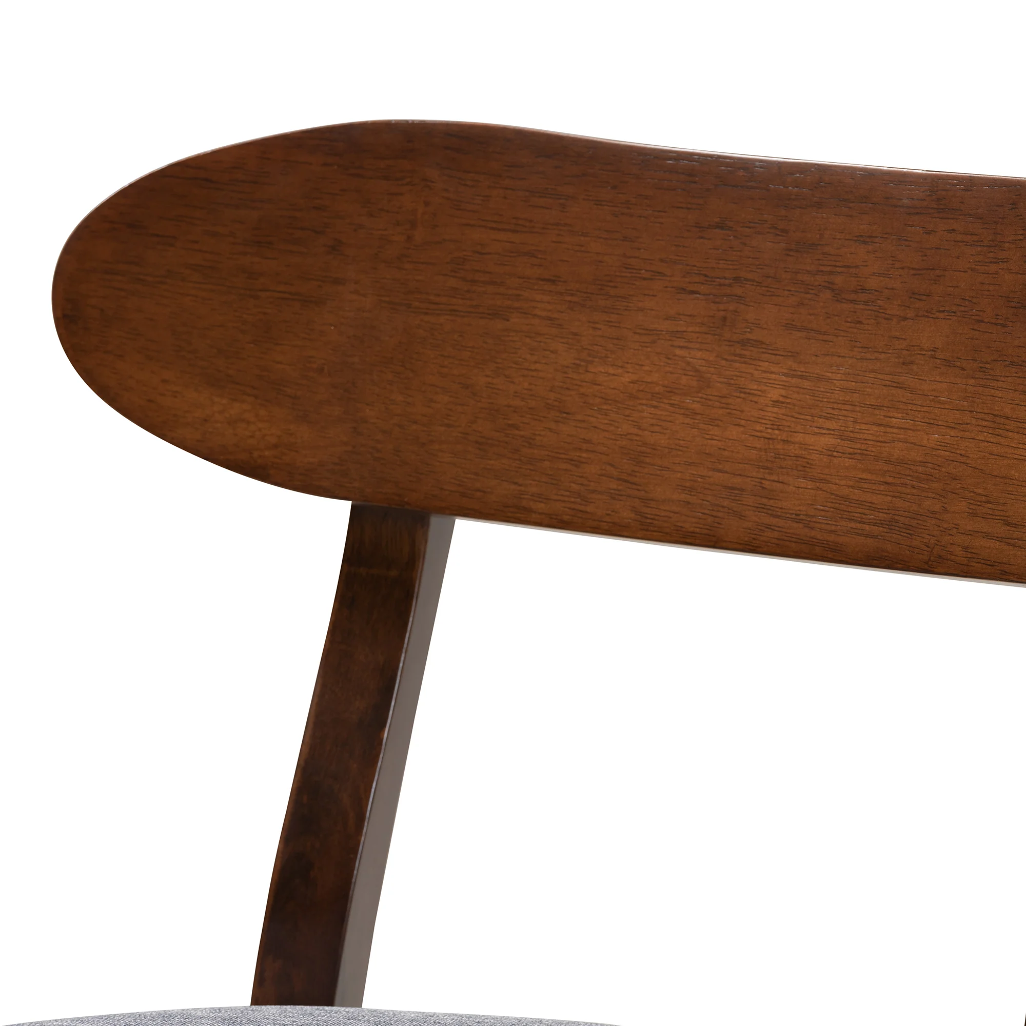 Baxton Studio Ulyana Mid-Century Modern Grey Fabric and Natural Brown Finished Wood 2-Piece Counter Stool Set - Image 14