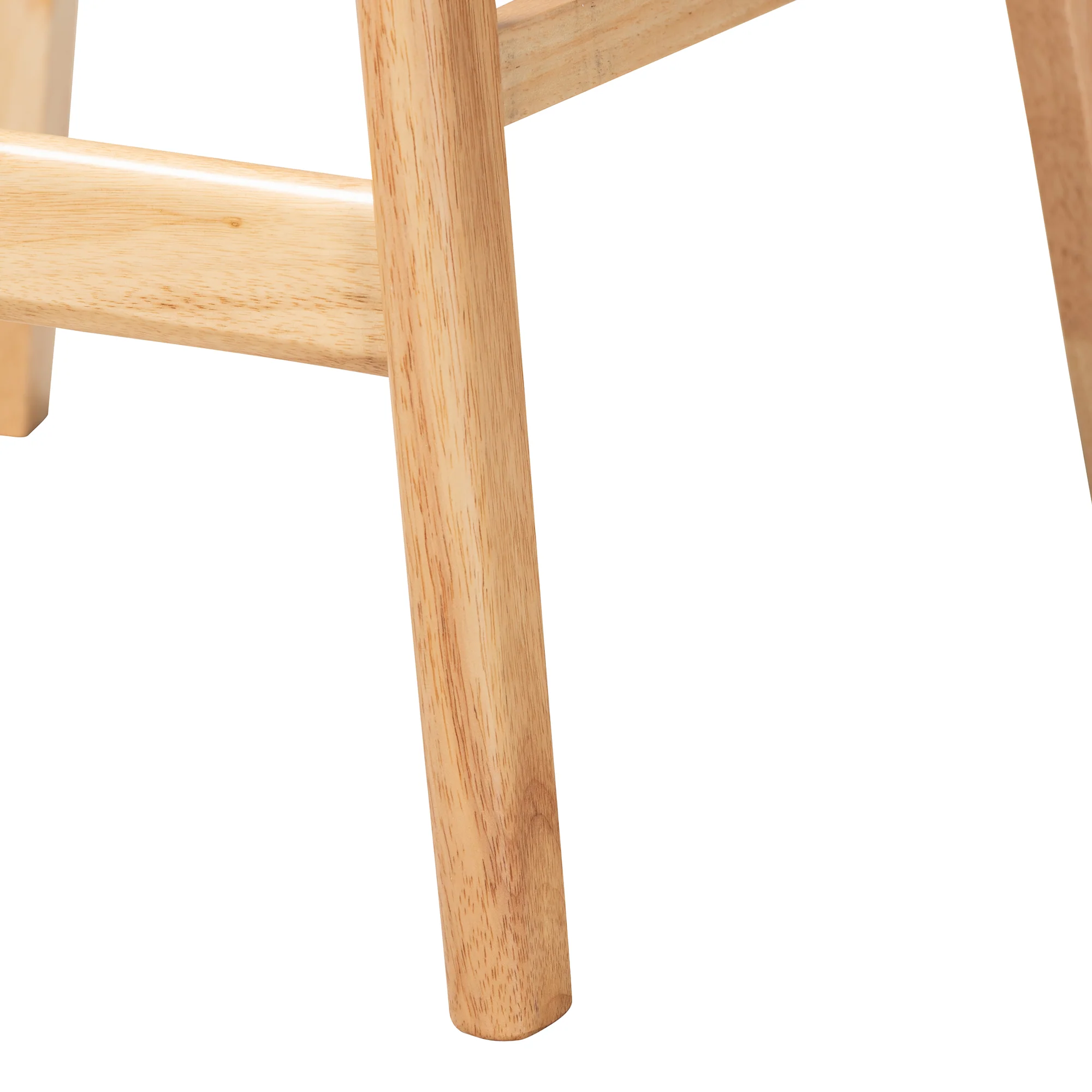 Baxton Studio Ulyana Mid-Century Modern Grey Fabric and Natural Brown Finished Wood 2-Piece Counter Stool Set - Image 6