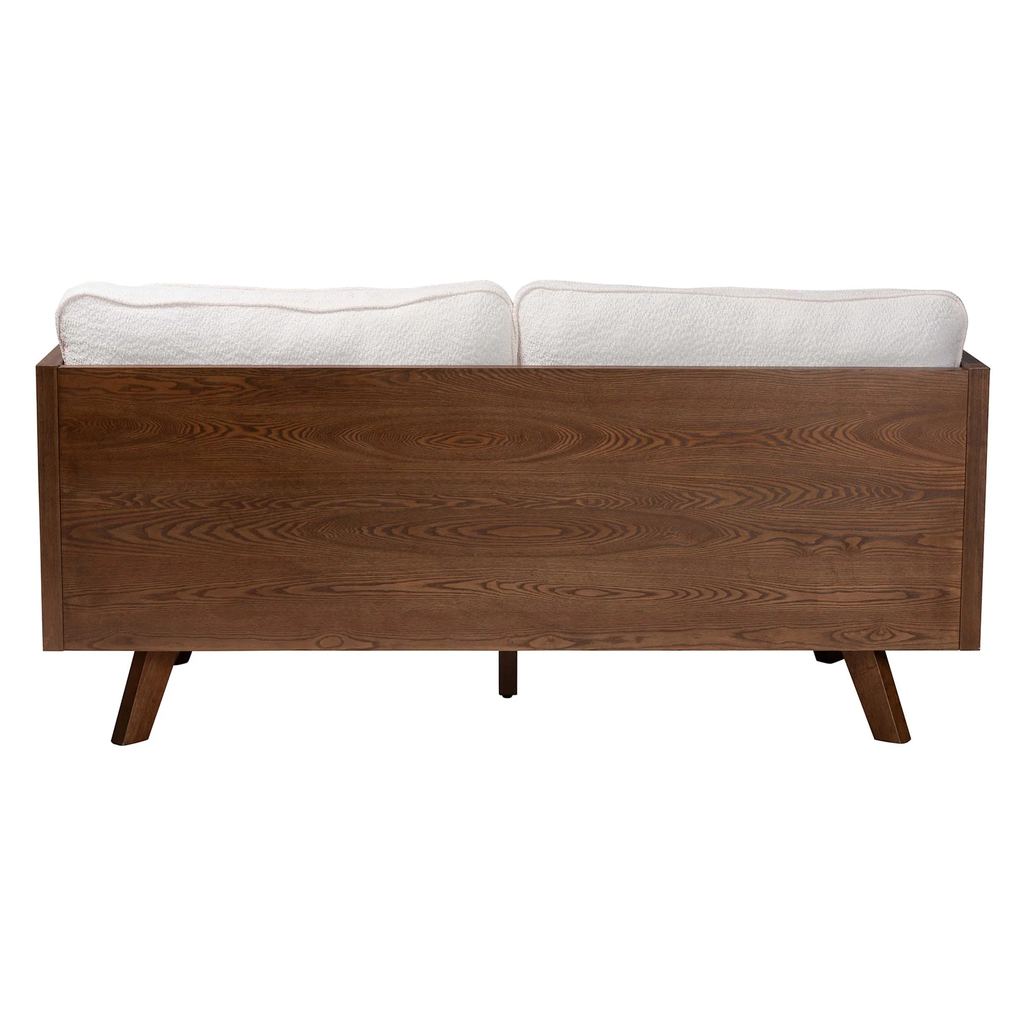 Baxton Studio Uriel Mid-Century Modern Cream Boucle Fabric Sofa - Image 8