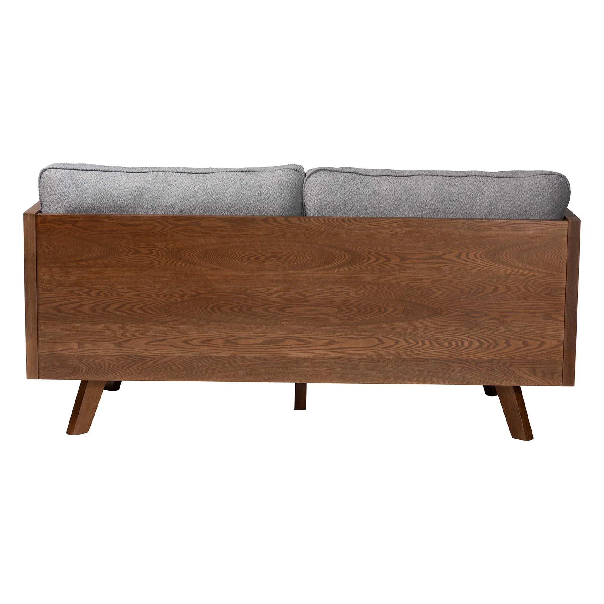 Baxton Studio Uriel Mid-Century Modern Grey Boucle Fabric Sofa - Image 8