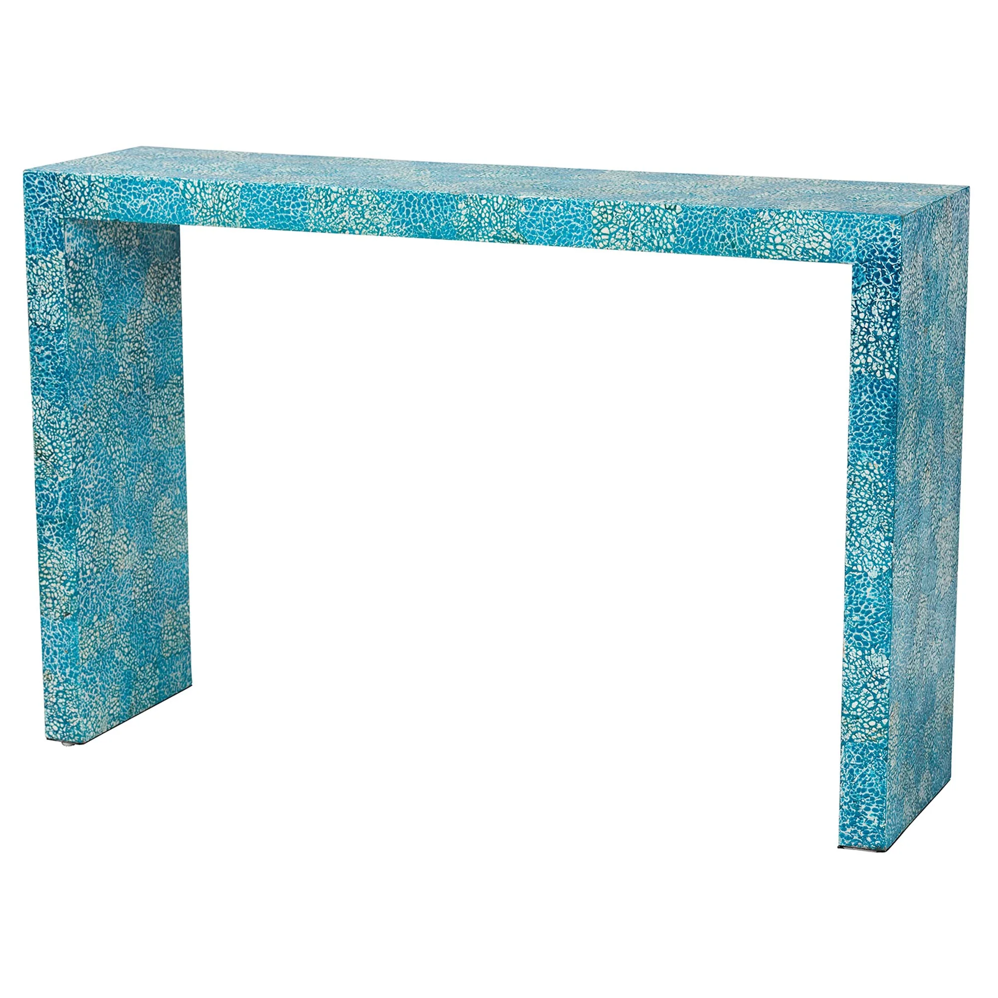 Baxton Studio Veruca Modern Bohemian Blue Mother of Pearl Console Table - Image 2