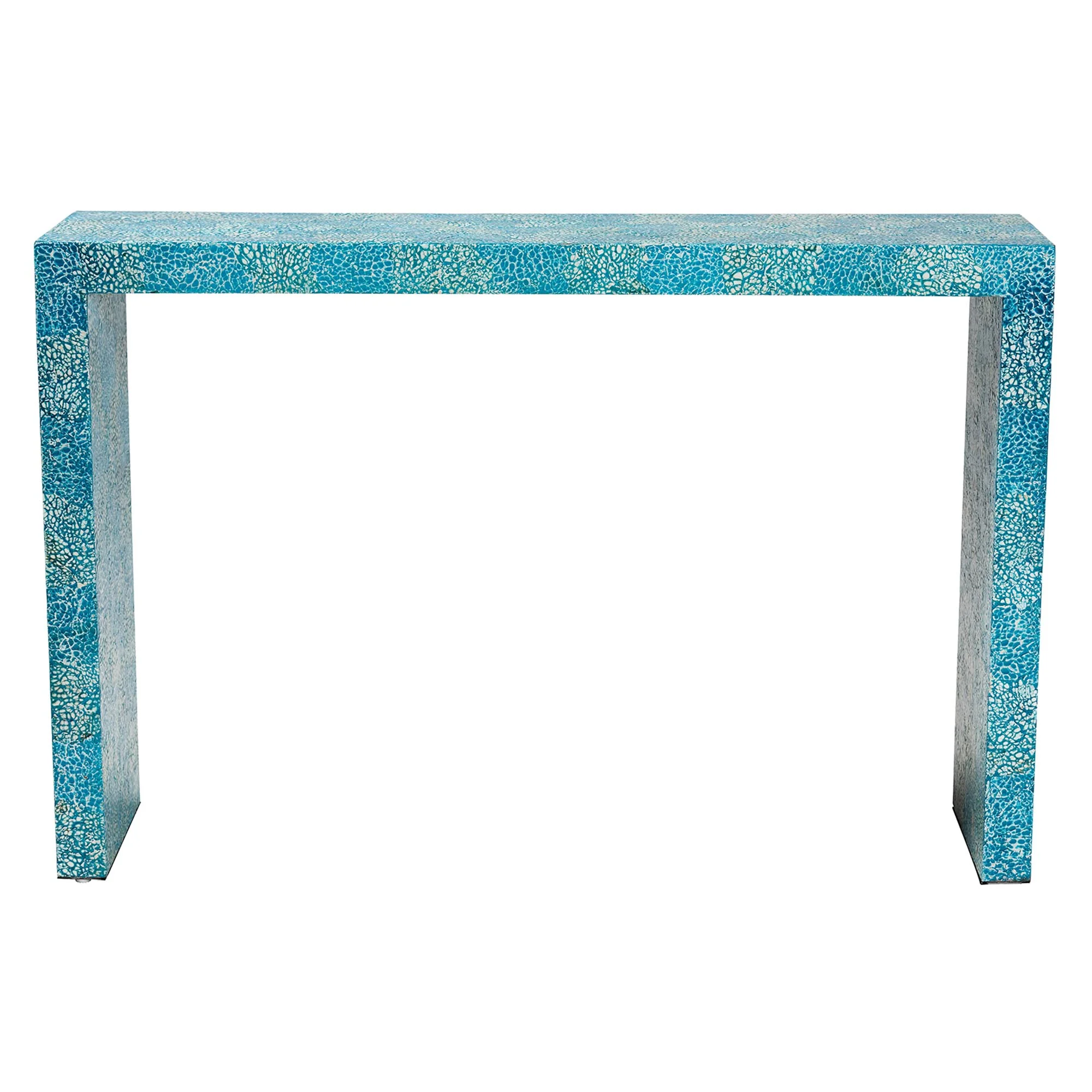 Baxton Studio Veruca Modern Bohemian Blue Mother of Pearl Console Table - Image 3
