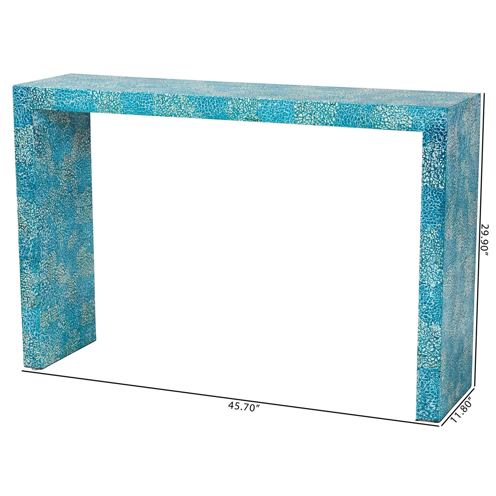Baxton Studio Veruca Modern Bohemian Blue Mother of Pearl Console Table - Image 8