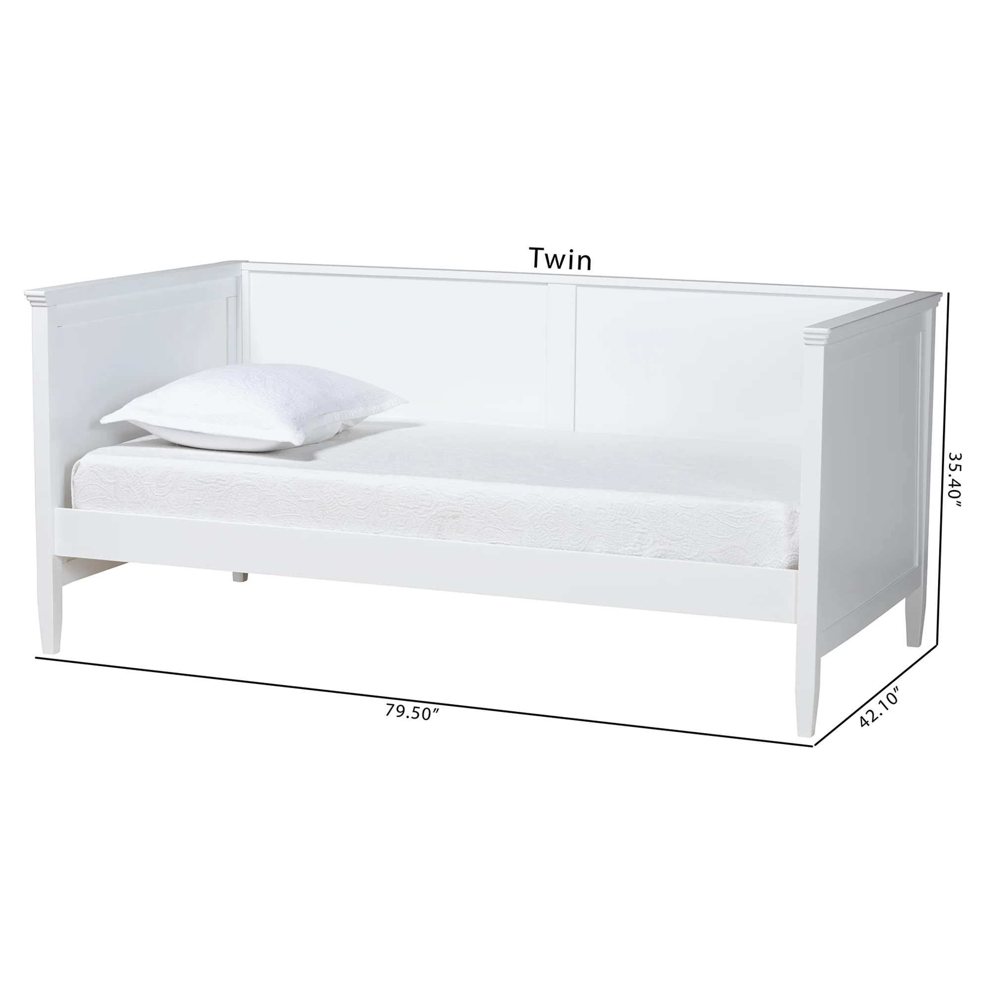 Baxton Studio Viva Classic and Traditional White Finished Wood Twin Size Daybed - Image 10