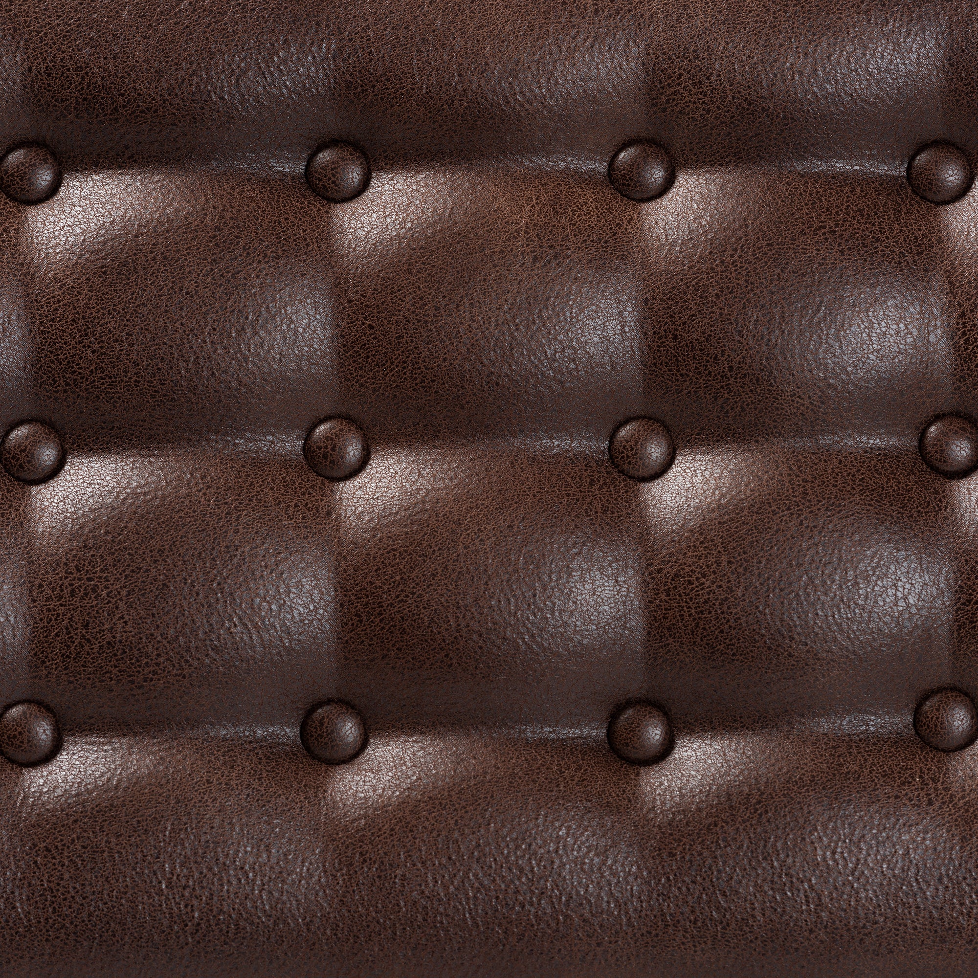 Baxton Studio Walsh Mid-Century Modern Dark Brown Leather-Effect Polyester Fabric Upholstered and Walnut Brown Finished Wood Dining Bench - Image 6