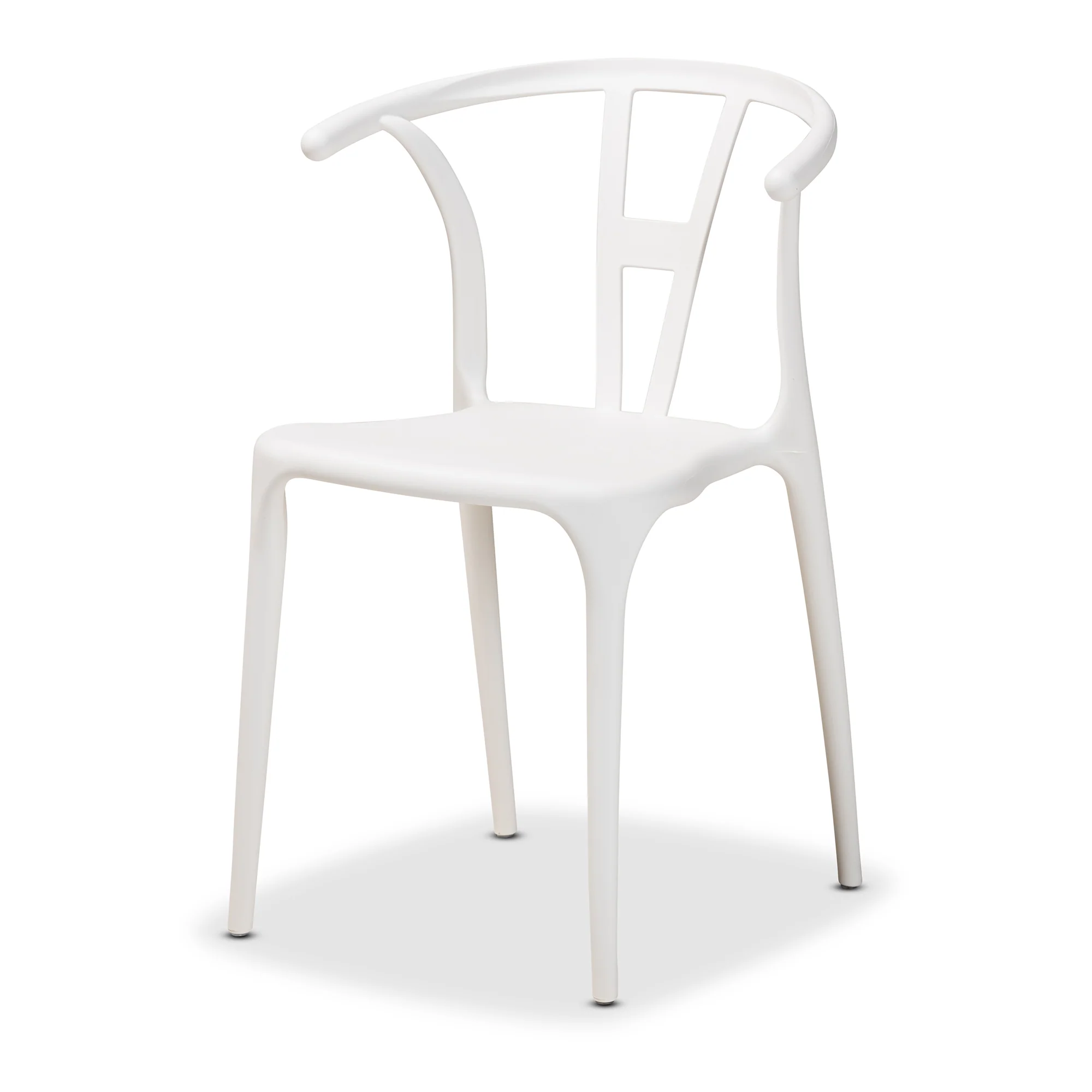 Baxton Studio Warner Modern and Contemporary White Plastic 4-Piece Dining Chair Set - Image 3