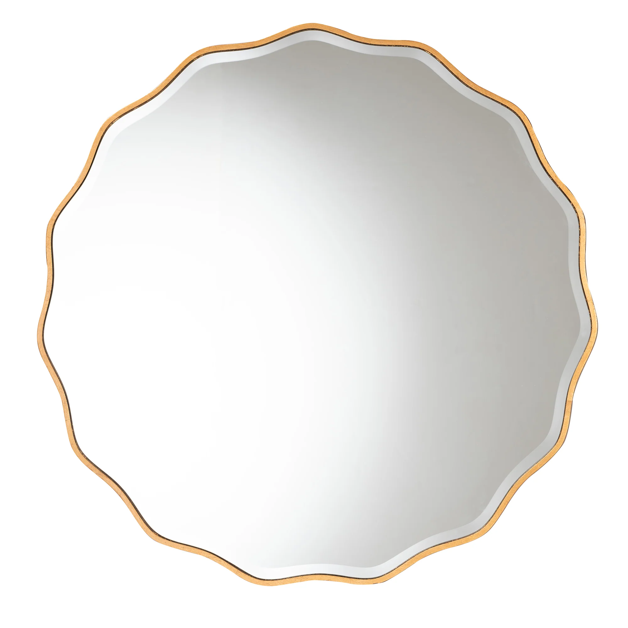 Baxton Studio Weston Modern Glam and Luxe Antique Goldleaf Finished Wood Accent Wall Mirror - Image 2