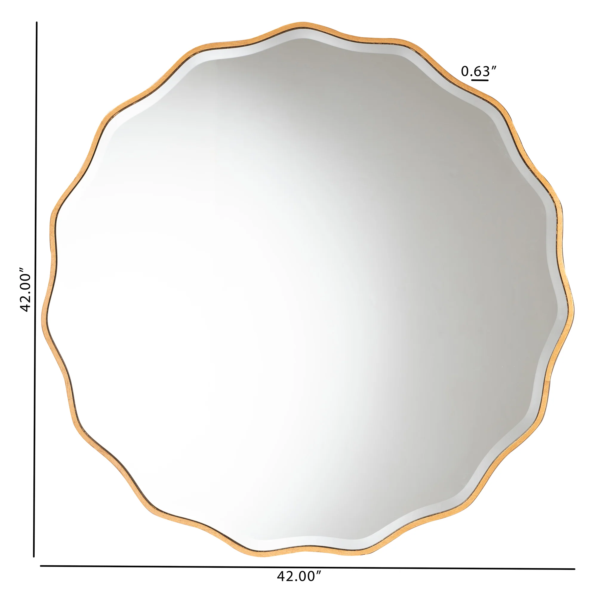 Baxton Studio Weston Modern Glam and Luxe Antique Goldleaf Finished Wood Accent Wall Mirror - Image 4