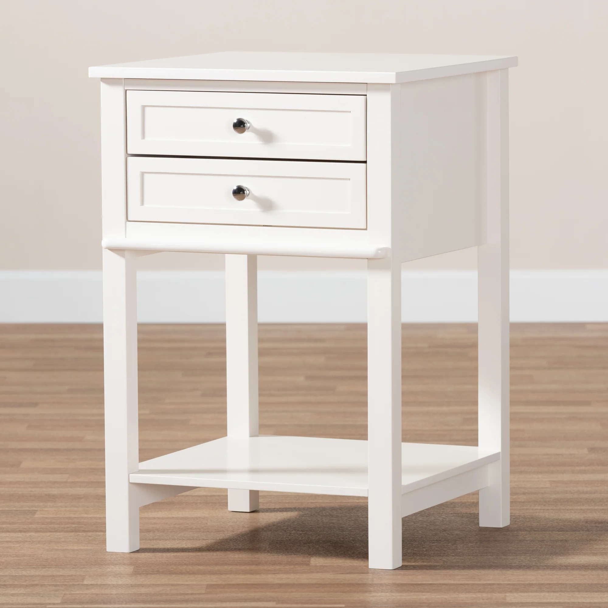 Baxton Studio Willow Modern Transitional Light Grey Finished 2-Drawer Wood End Table - Image 11
