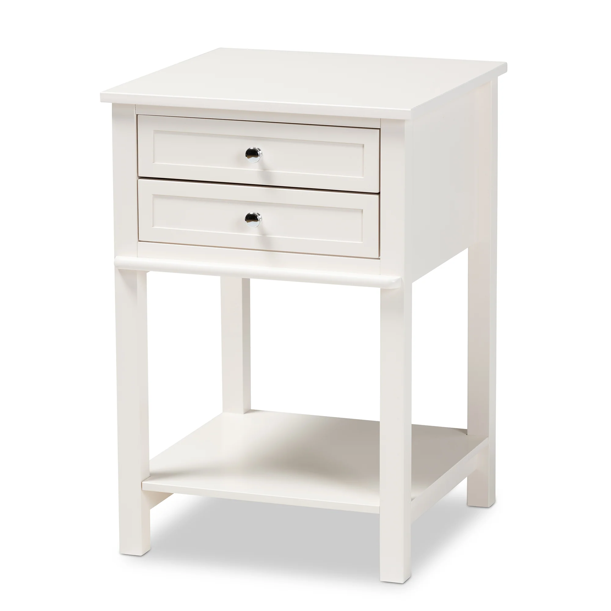 Baxton Studio Willow Modern Transitional Light Grey Finished 2-Drawer Wood End Table - Image 13