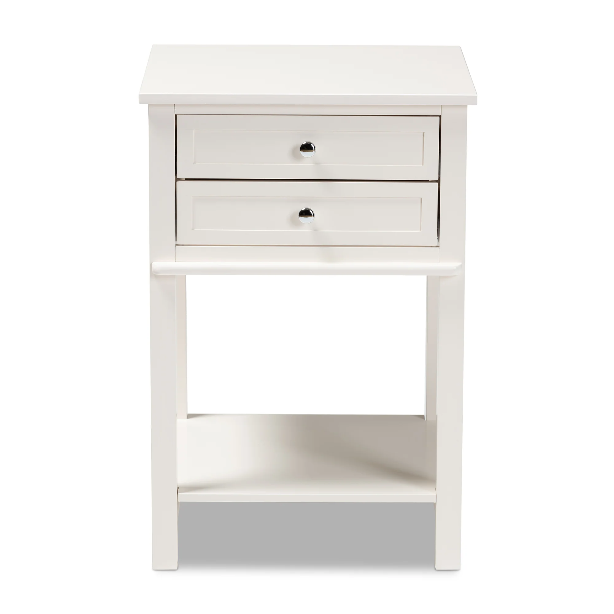 Baxton Studio Willow Modern Transitional Light Grey Finished 2-Drawer Wood End Table - Image 15
