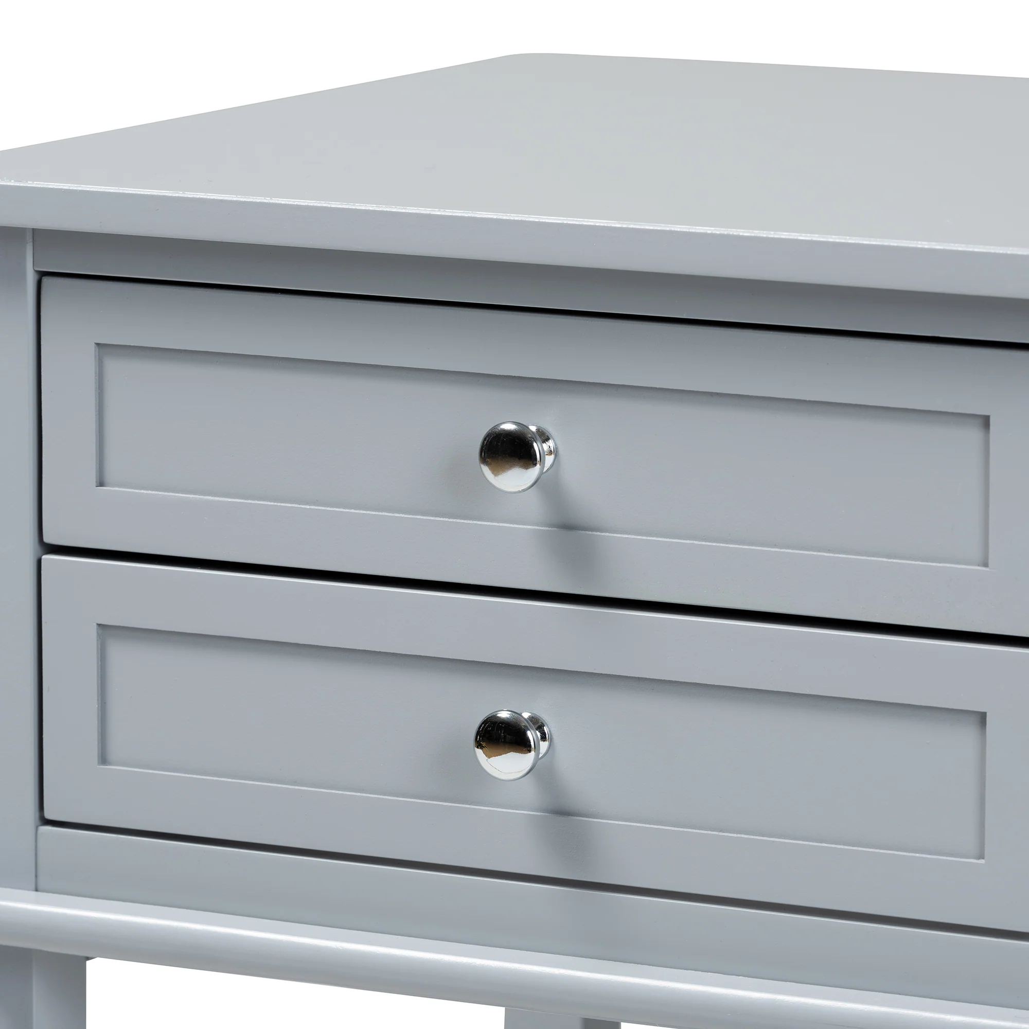 Baxton Studio Willow Modern Transitional Light Grey Finished 2-Drawer Wood End Table - Image 8