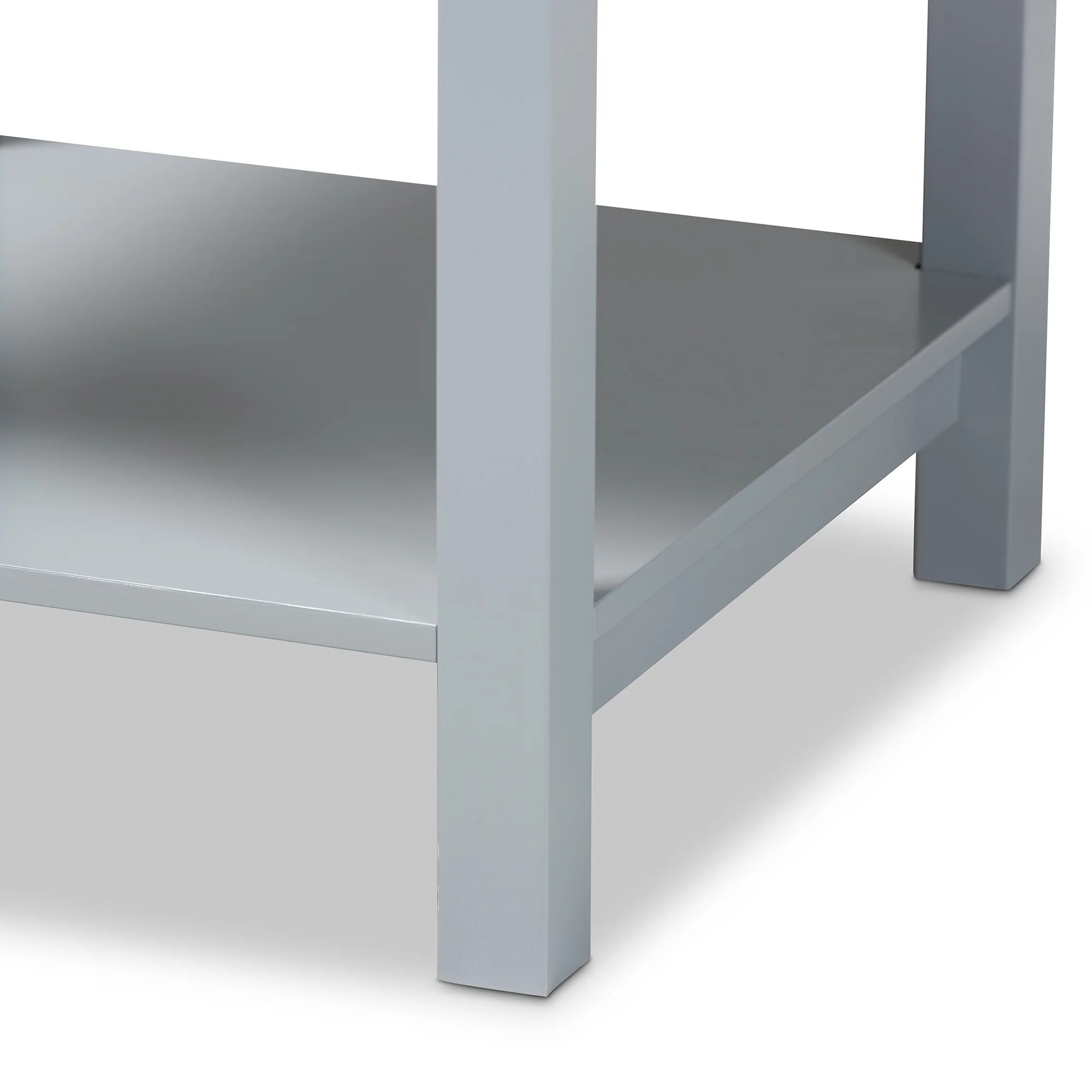 Baxton Studio Willow Modern Transitional Light Grey Finished 2-Drawer Wood End Table - Image 9