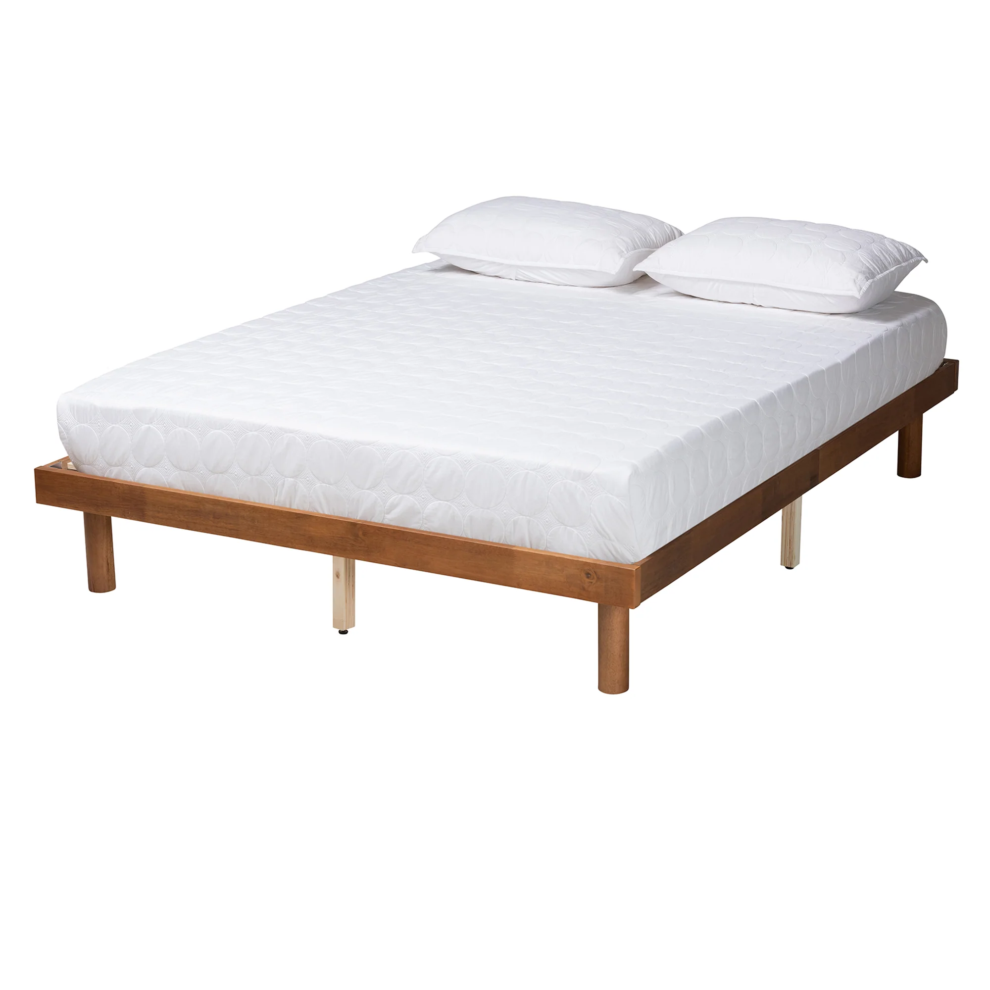 Baxton Studio Winston Mid-Century Modern Walnut Brown Finished Wood Full Size Platform Bed frame - Image 2