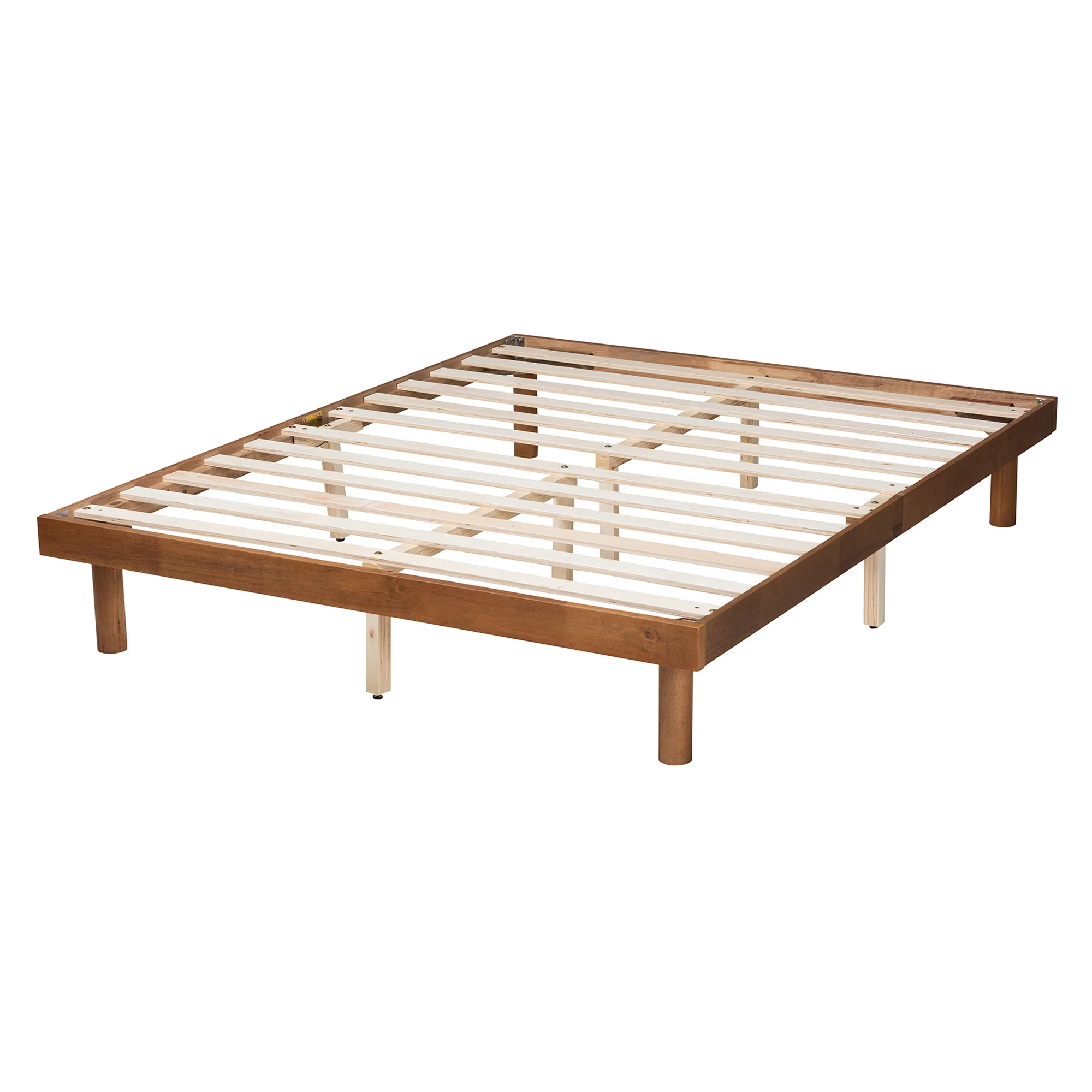 Baxton Studio Winston Mid-Century Modern Walnut Brown Finished Wood Full Size Platform Bed frame - Image 4