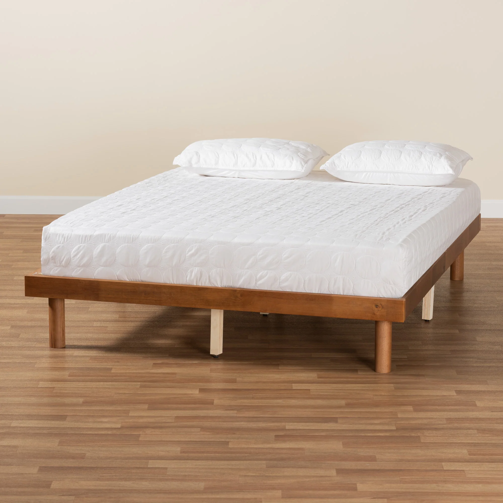 Baxton Studio Winston Mid-Century Modern Walnut Brown Finished Wood Full Size Platform Bed frame - Image 7