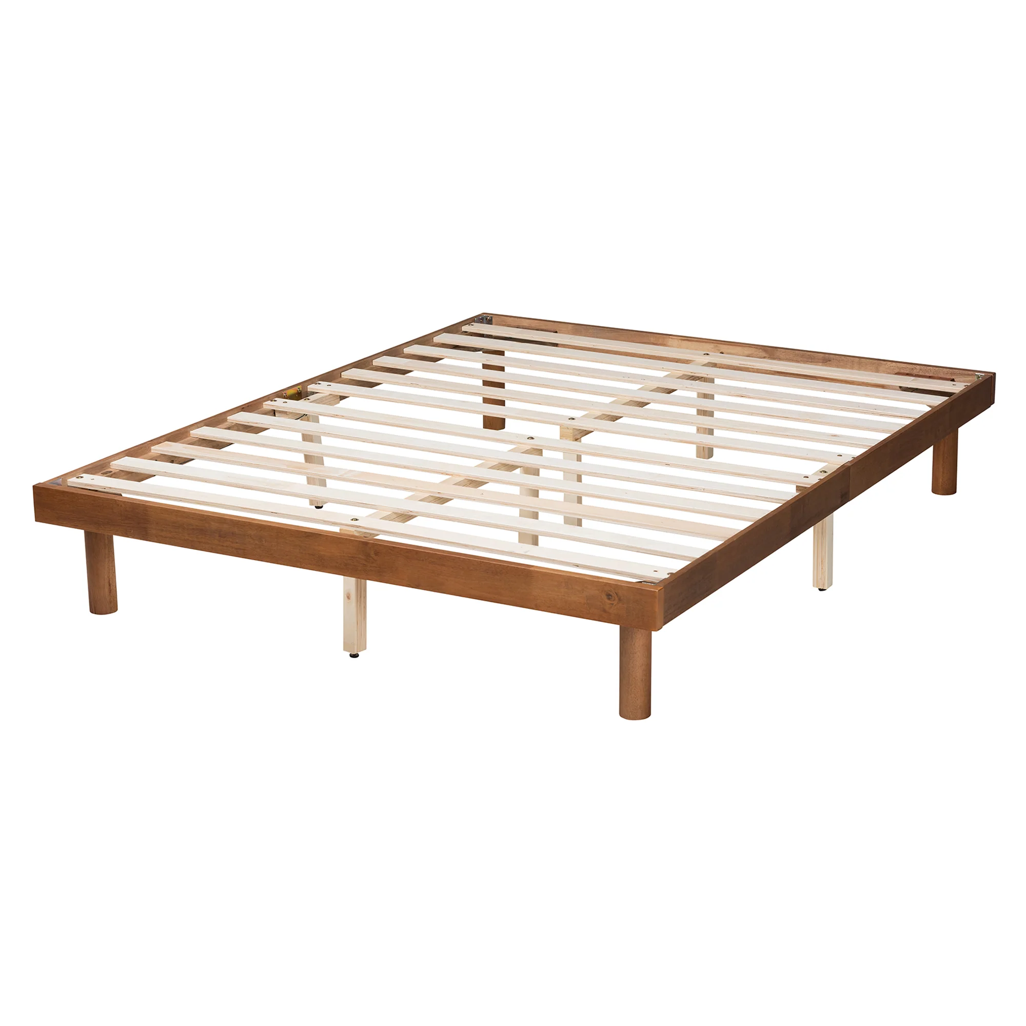 Baxton Studio Winston Mid-Century Modern Walnut Brown Finished Wood King Size Platform Bed frame - Image 4