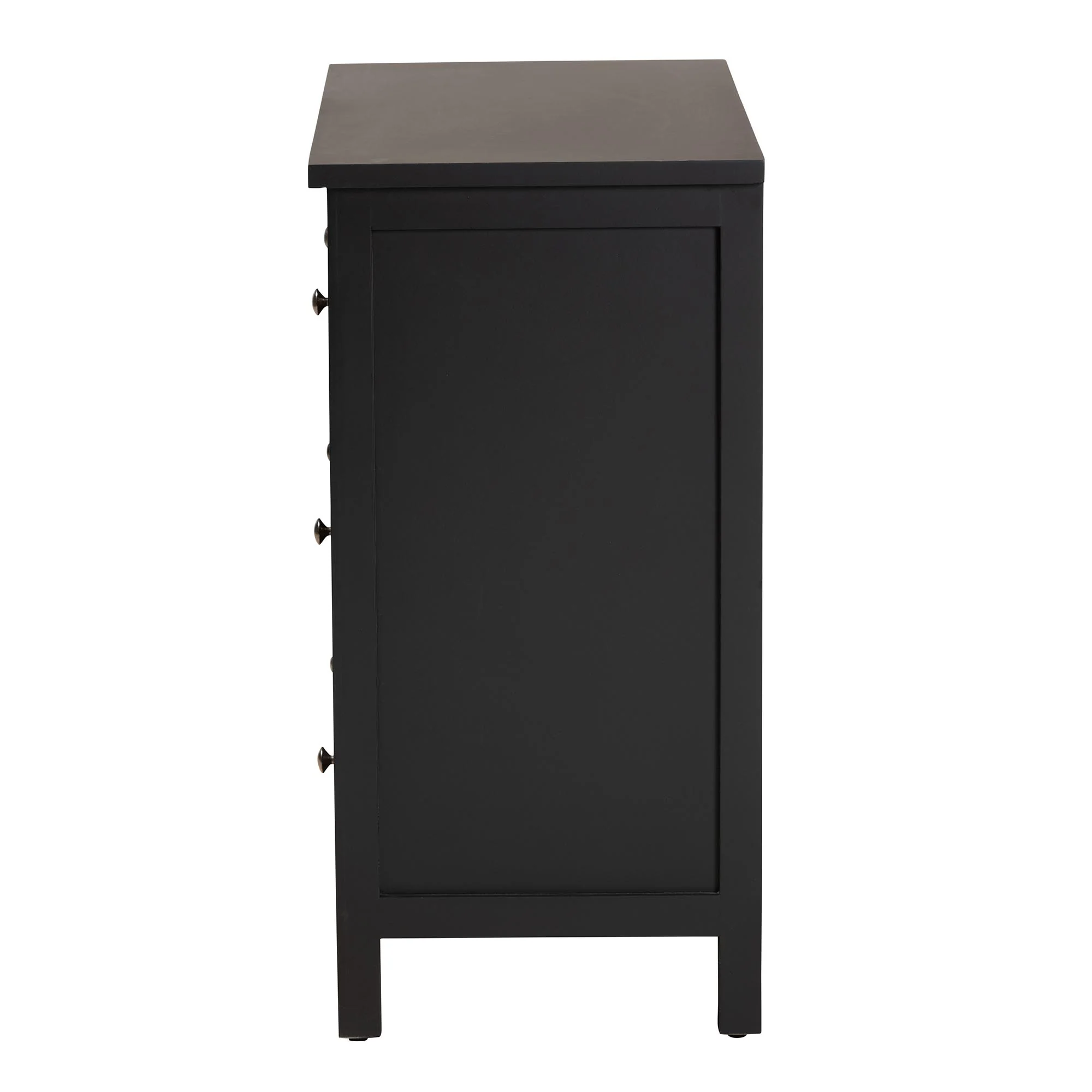 Baxton Studio Yelena Classic and Traditional Black Finished Wood 3-Drawer Storage Cabinet - Image 5