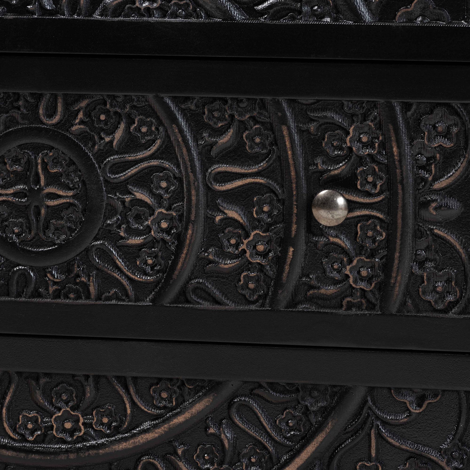 Baxton Studio Yelena Classic and Traditional Black Finished Wood 3-Drawer Storage Cabinet - Image 6