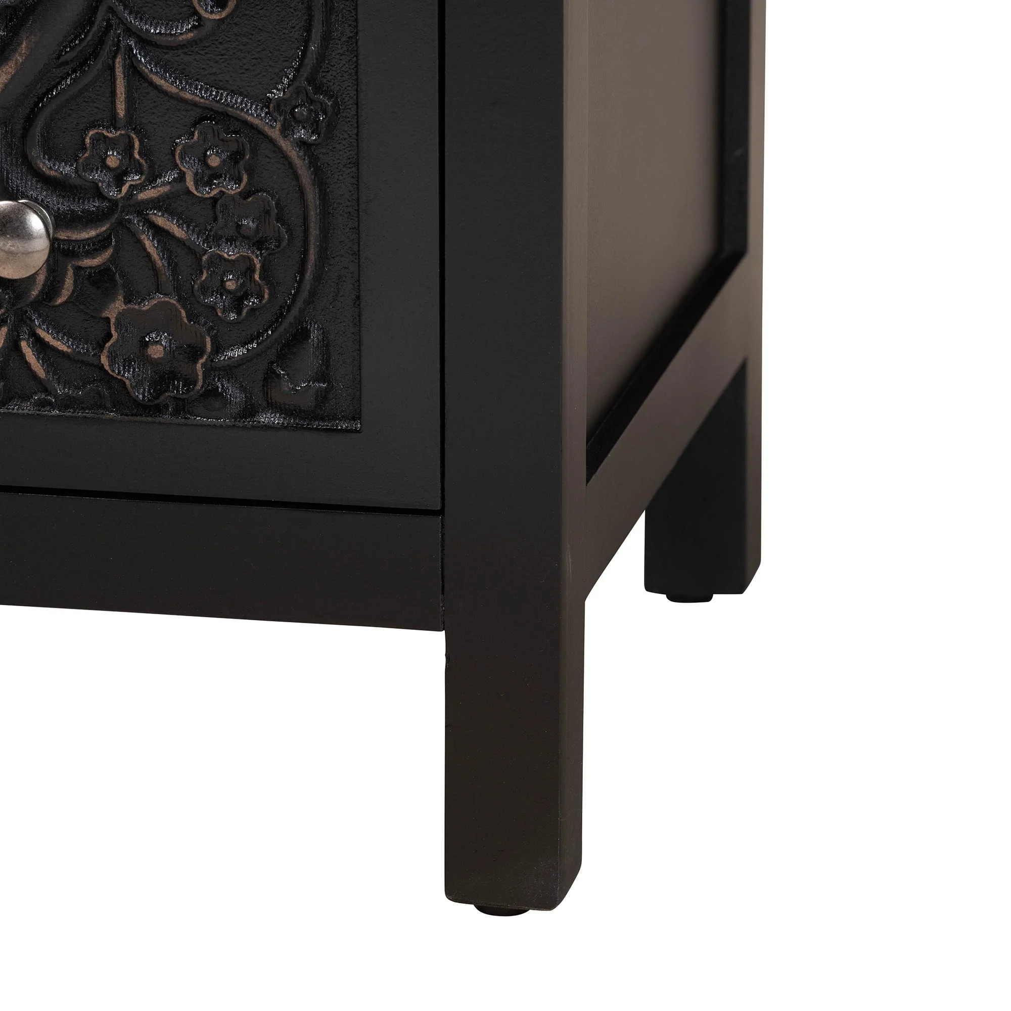 Baxton Studio Yelena Classic and Traditional Black Finished Wood 3-Drawer Storage Cabinet - Image 7