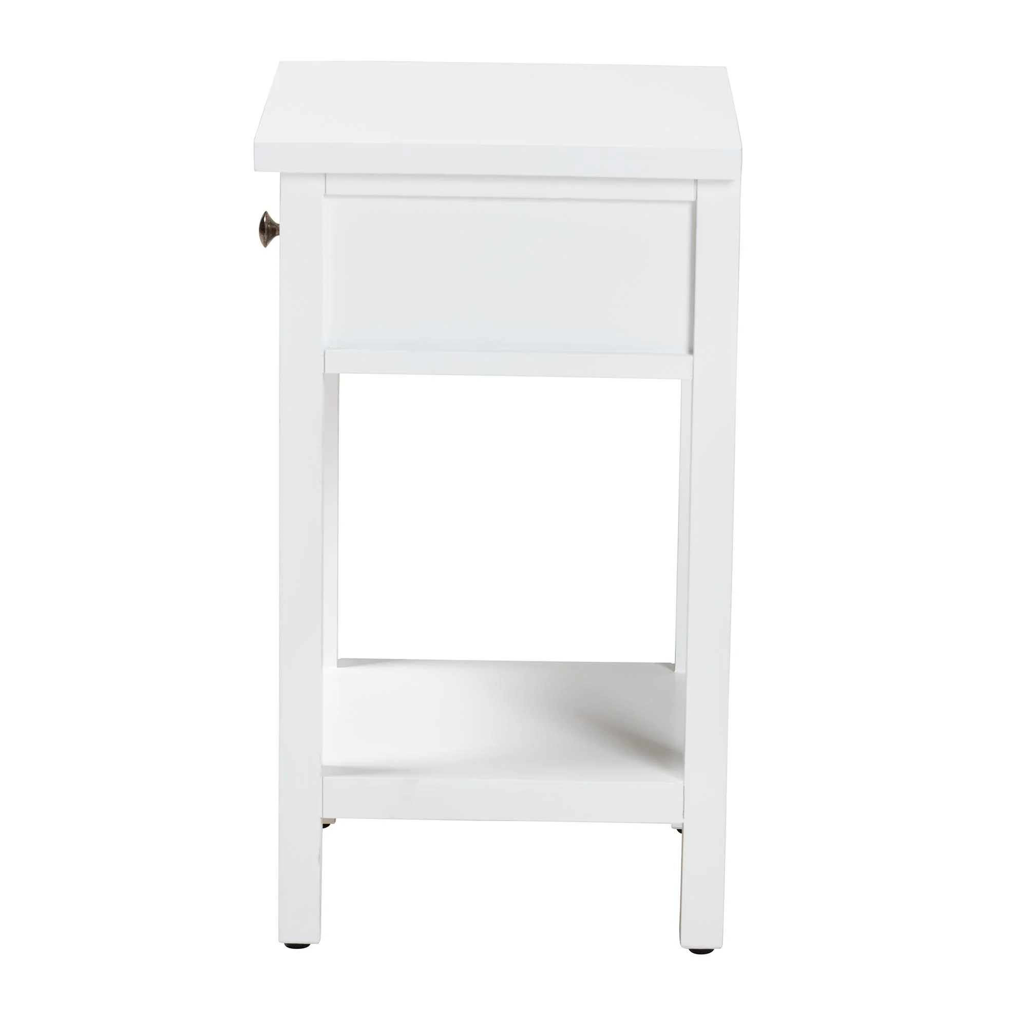 Baxton Studio Yelena Classic and Traditional White Finished Wood 1-Drawer End Table - Image 5