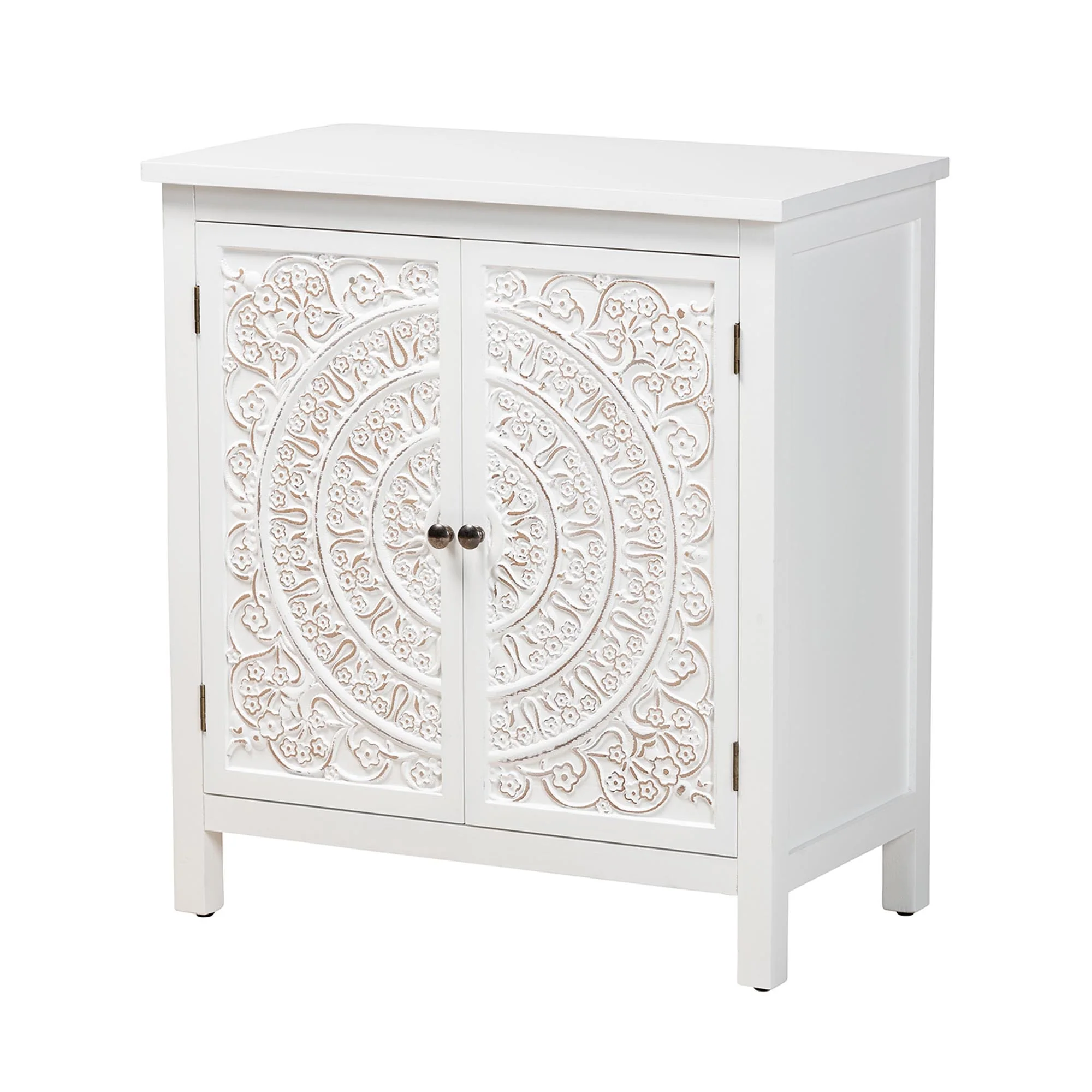 Baxton Studio Yelena Classic and Traditional White Finished Wood 2-Door Storage Cabinet - Image 4