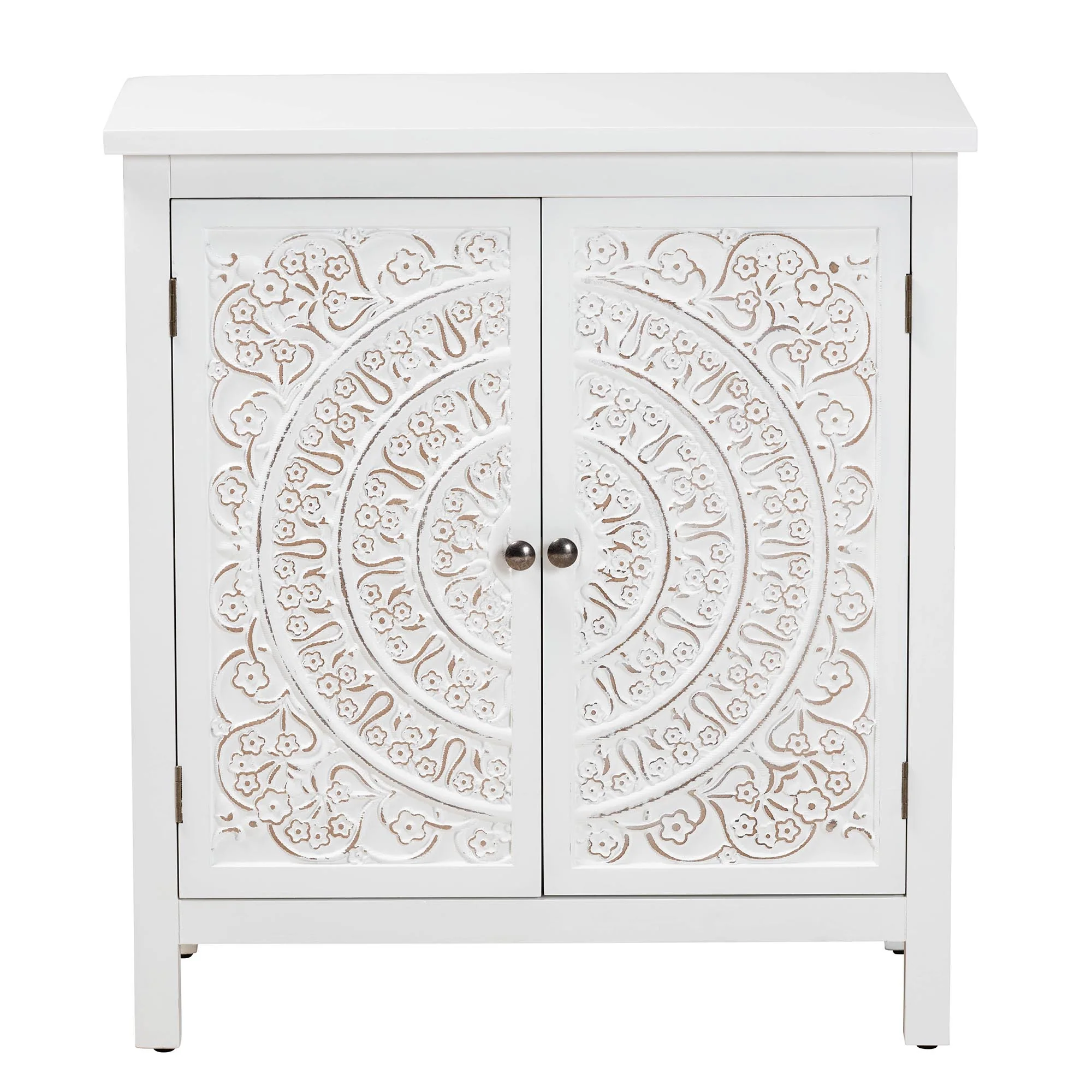 Baxton Studio Yelena Classic and Traditional White Finished Wood 2-Door Storage Cabinet - Image 6