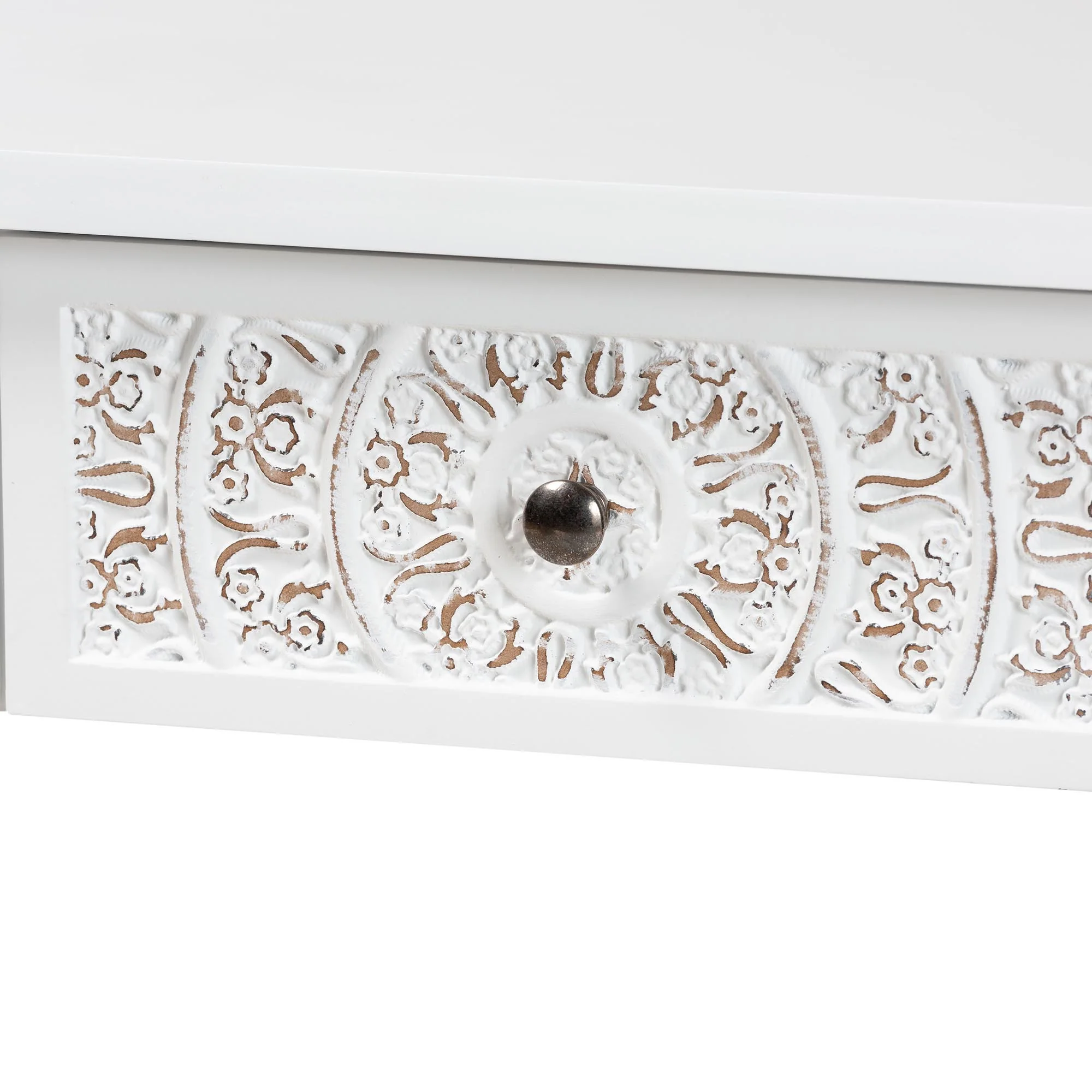 Baxton Studio Yelena Classic and Traditional White Finished Wood 2-Drawer Console Table - Image 6