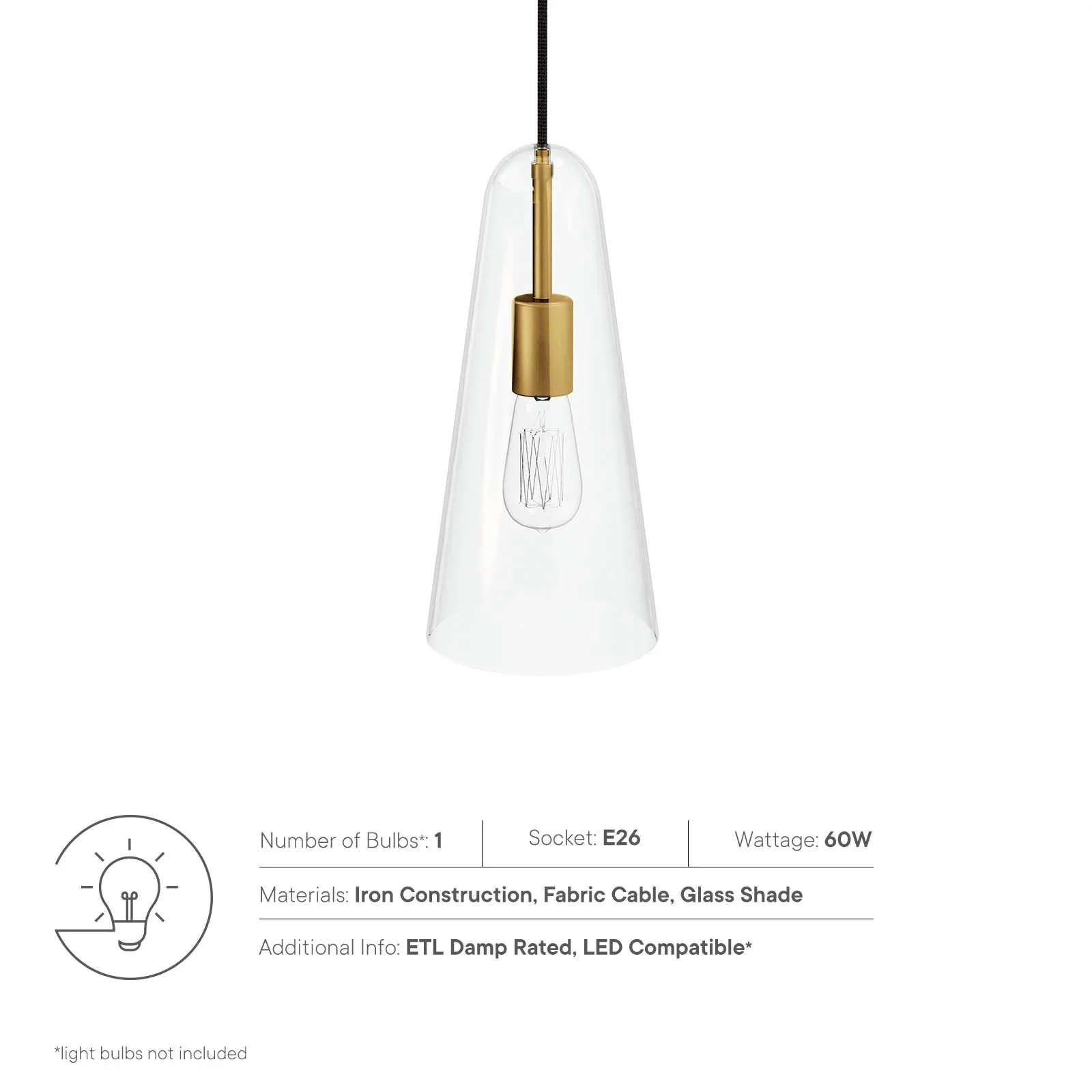 Beacon 1-Light Pendant Light By Modway - EEI-5644 - Image 15